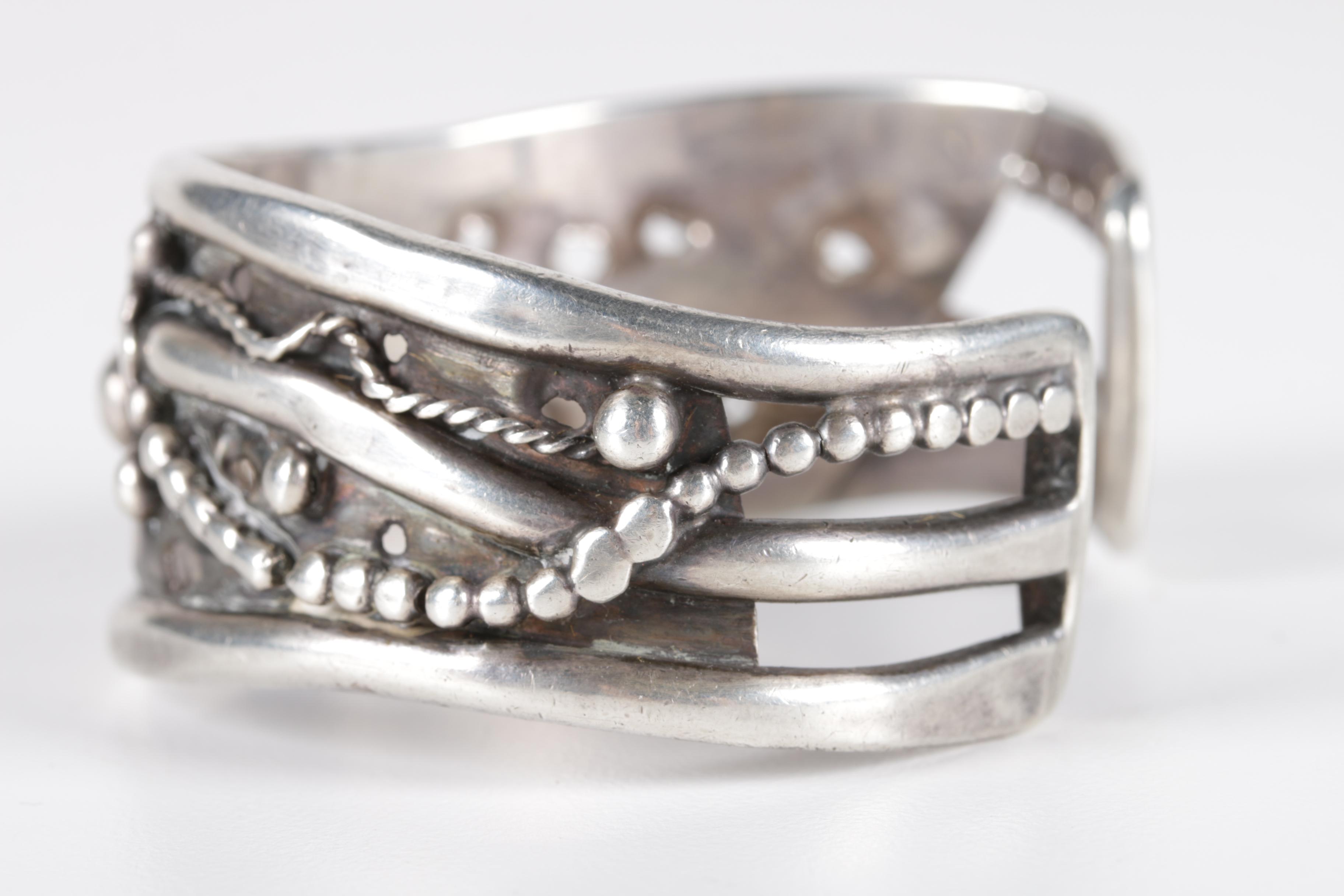 Sterling Silver Brutalist Style Cuff Bracelet