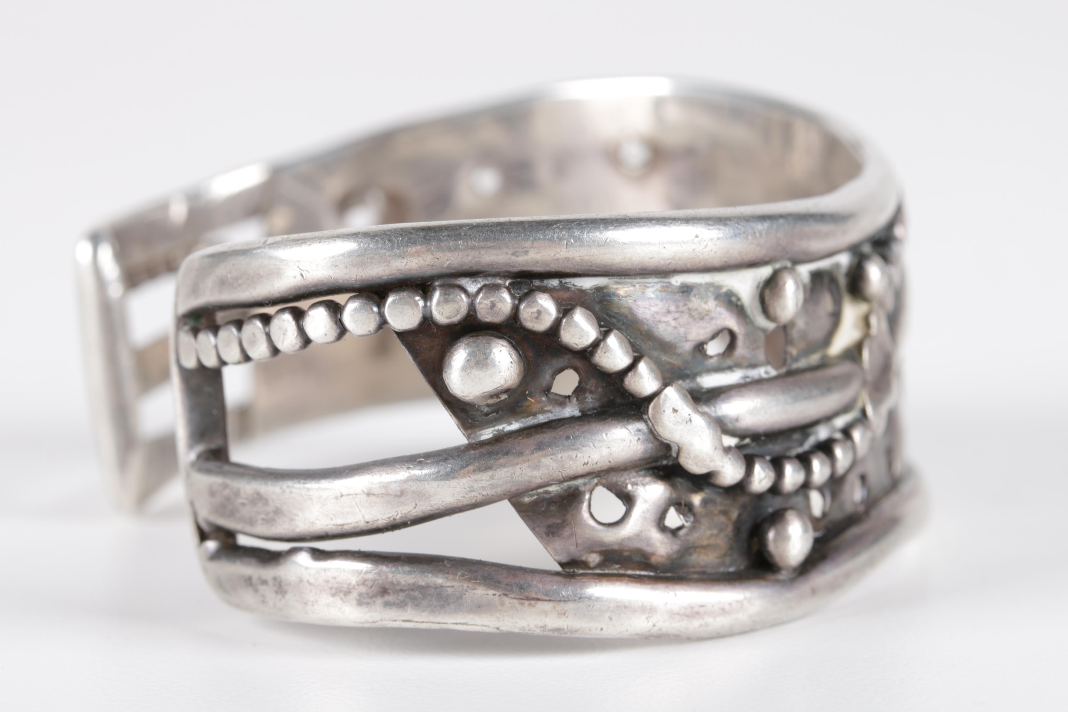 Sterling Silver Brutalist Style Cuff Bracelet