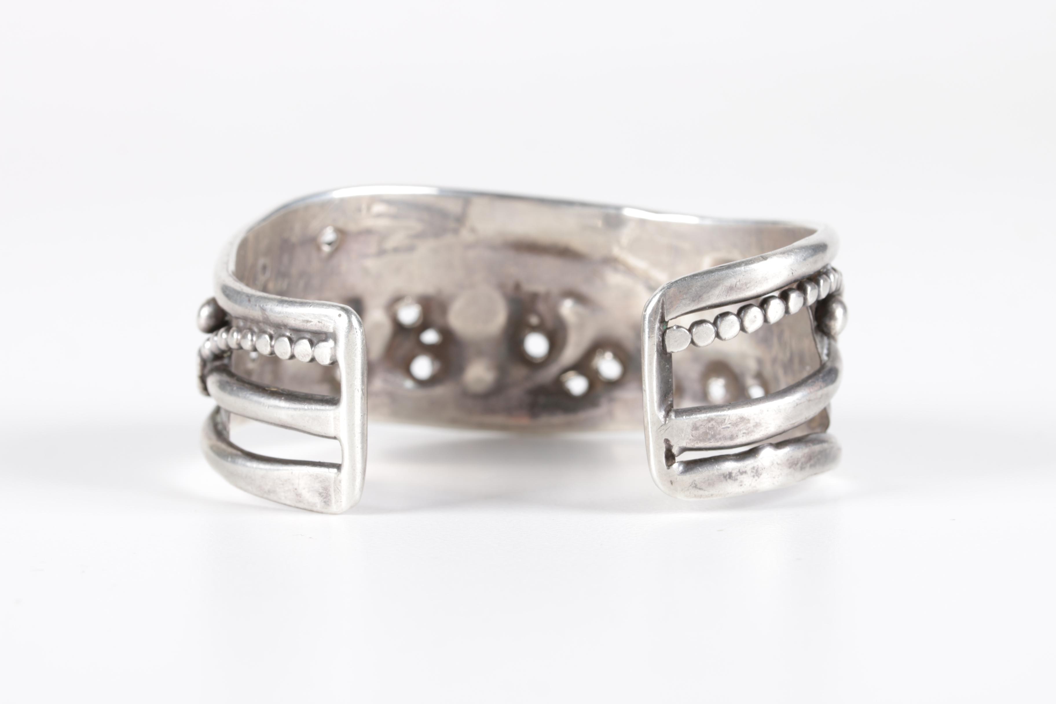 Sterling Silver Brutalist Style Cuff Bracelet
