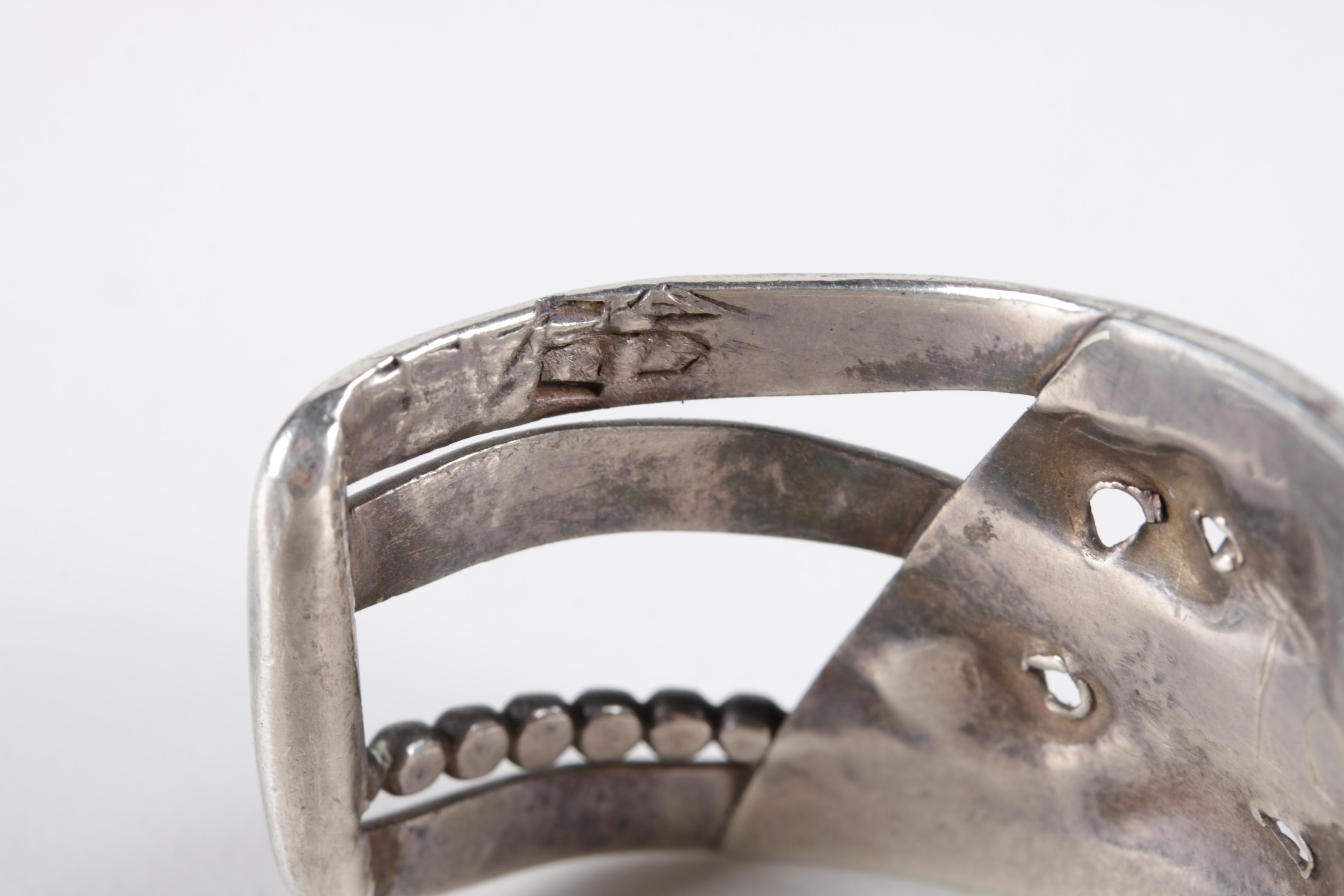 Sterling Silver Brutalist Style Cuff Bracelet