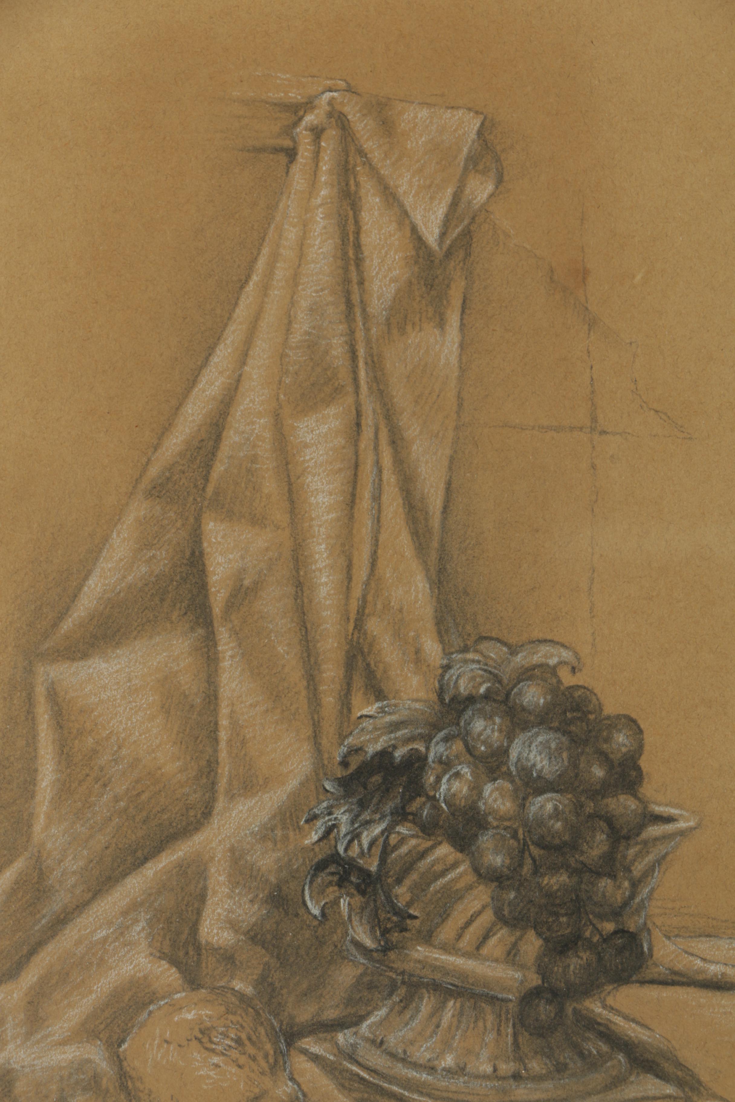 William Gotha 1967 Charcoal Drawing on Paper "Still Life"