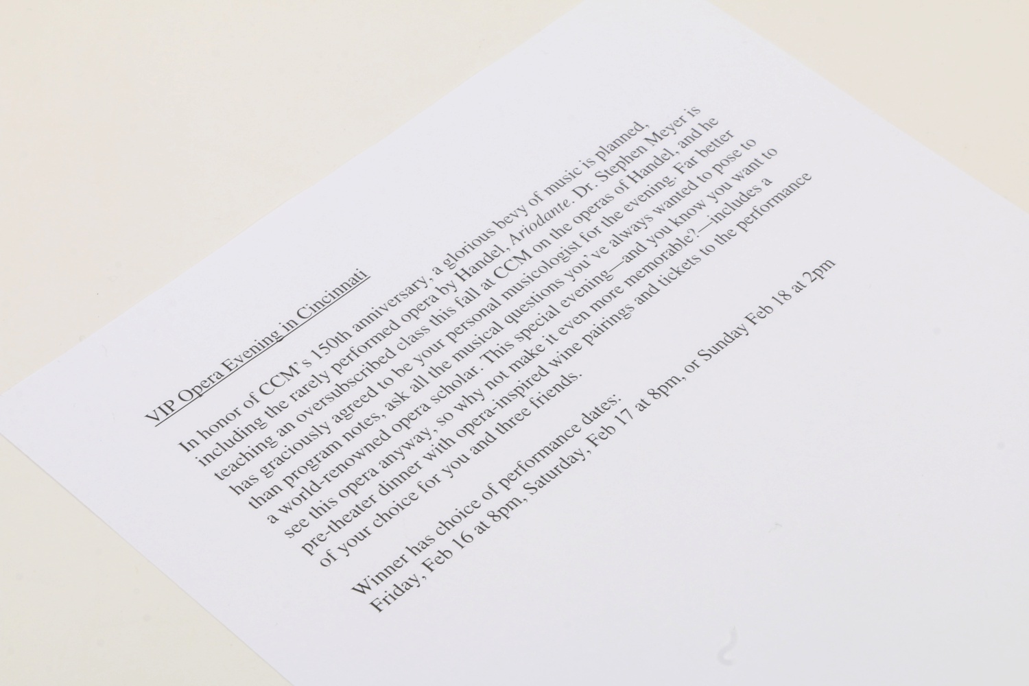 VIP Opera Evening with Pre-Theater Dinner and Wine Pairings for Four