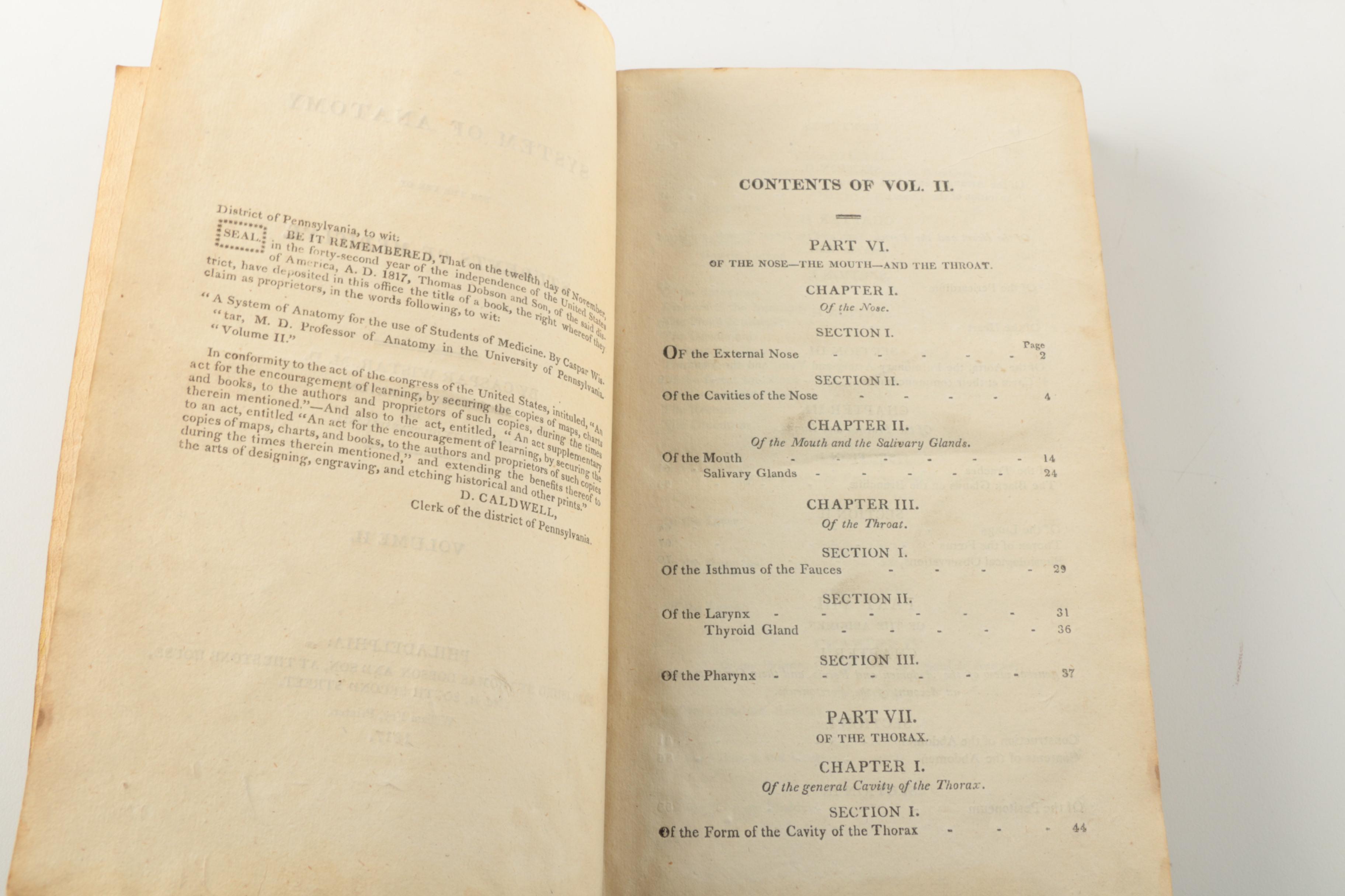 1817 "A System of Anatomy for the Use of Students of Medicine, Volume II"