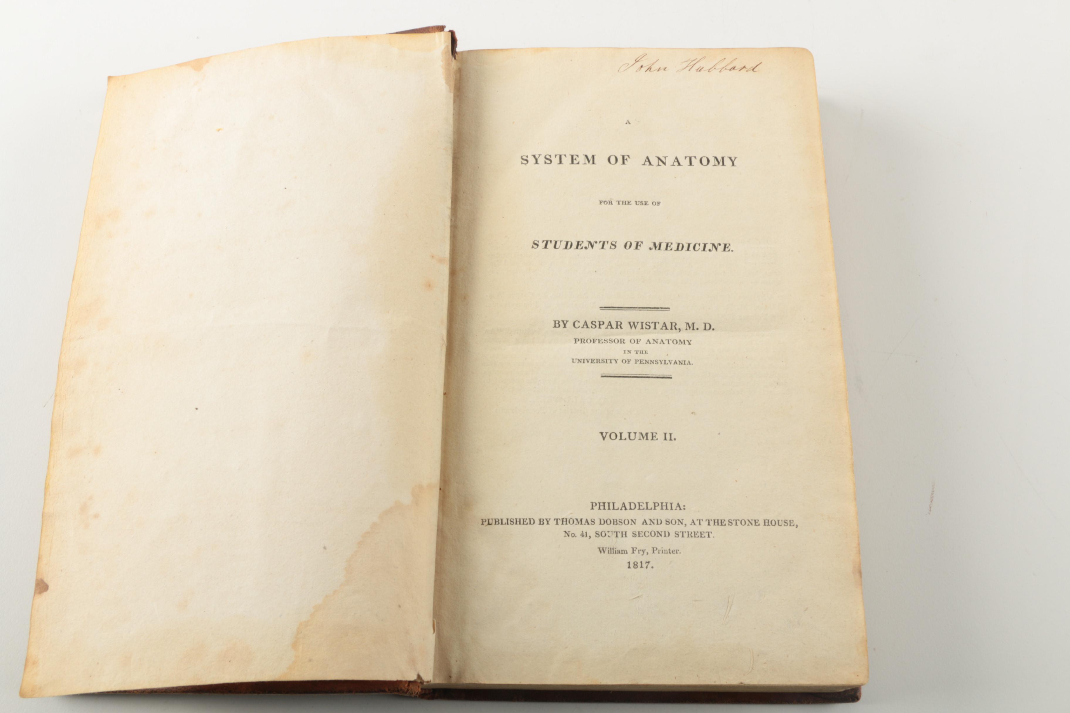 1817 "A System of Anatomy for the Use of Students of Medicine, Volume II"