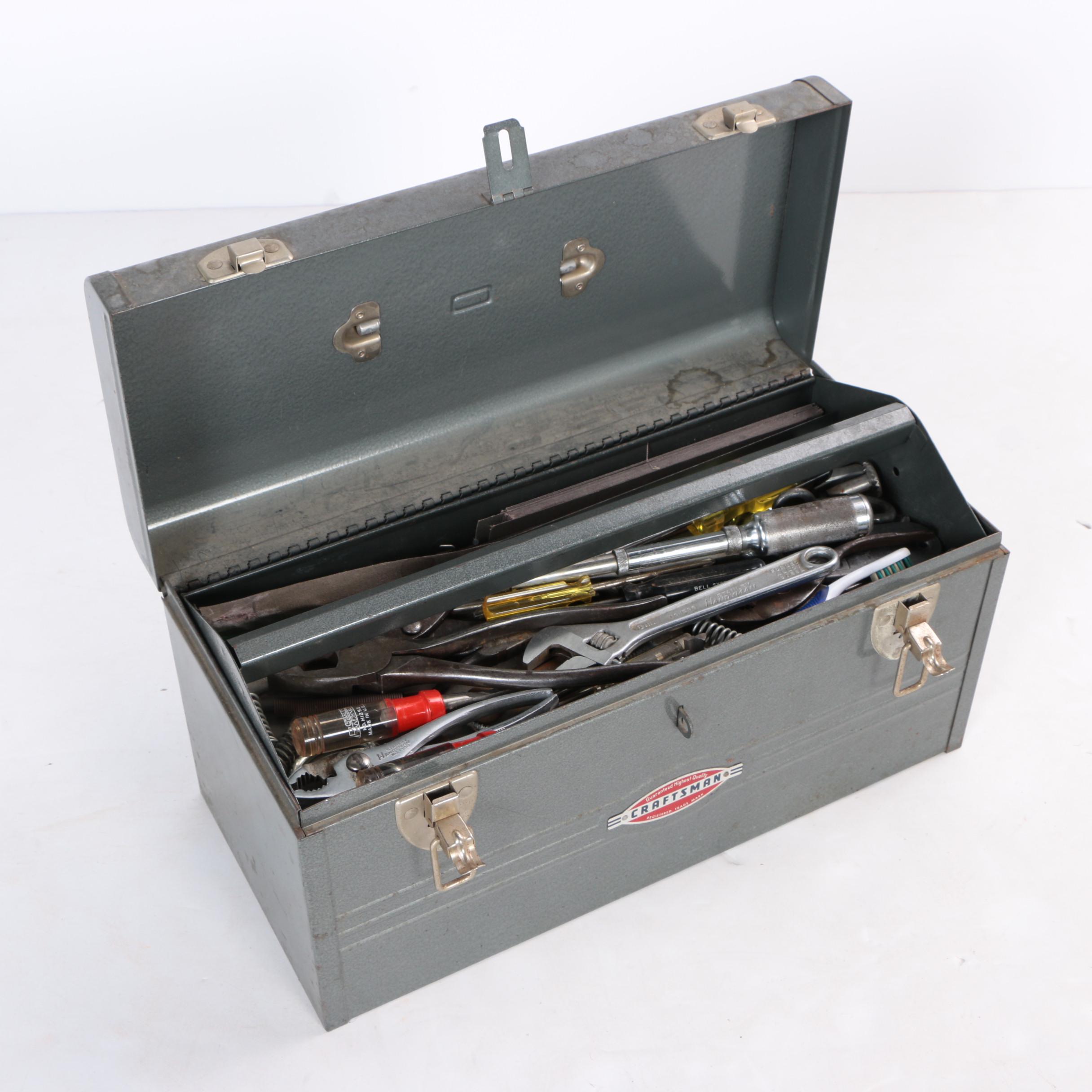 Vintage Craftsman Toolbox with Tools