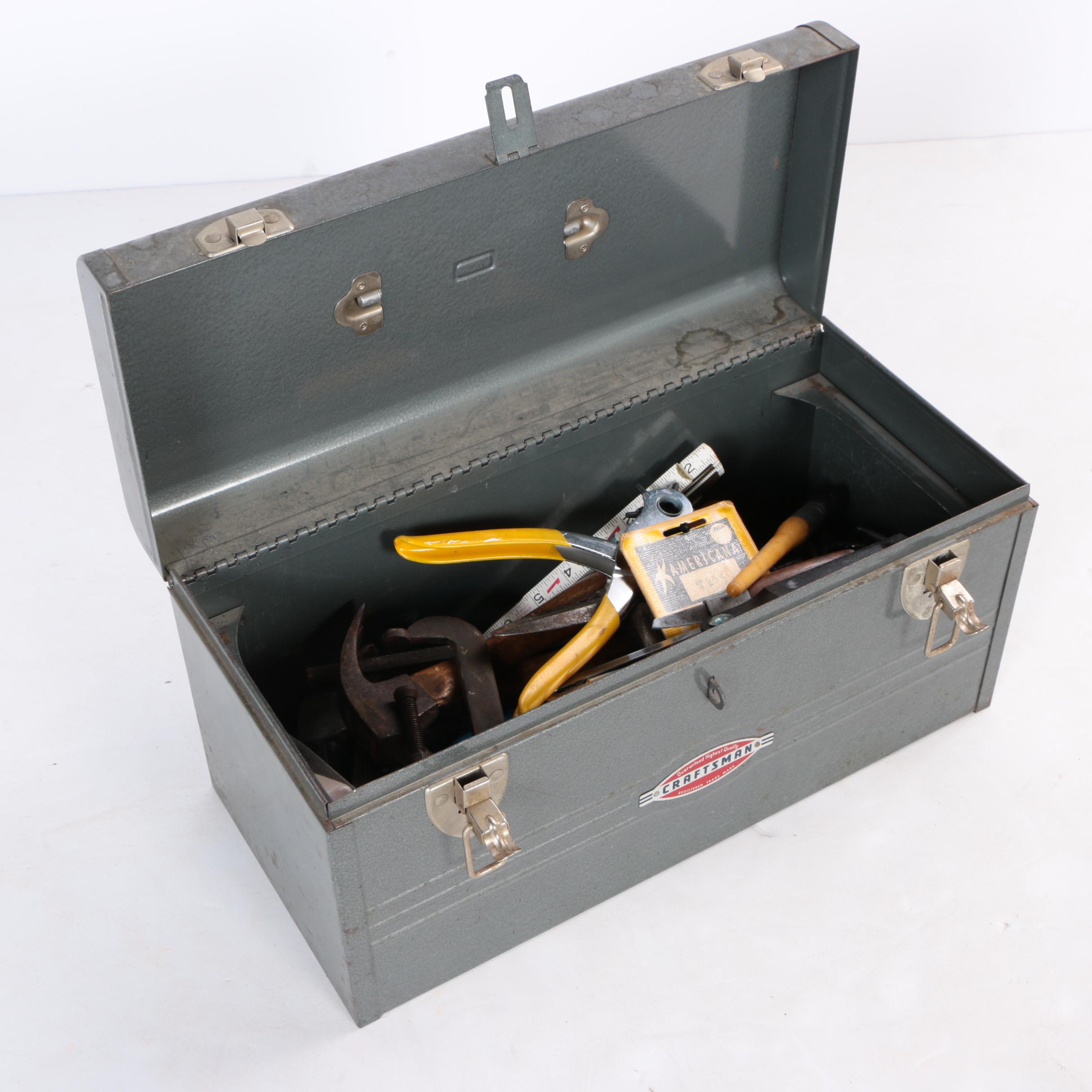 Vintage Craftsman Toolbox with Tools