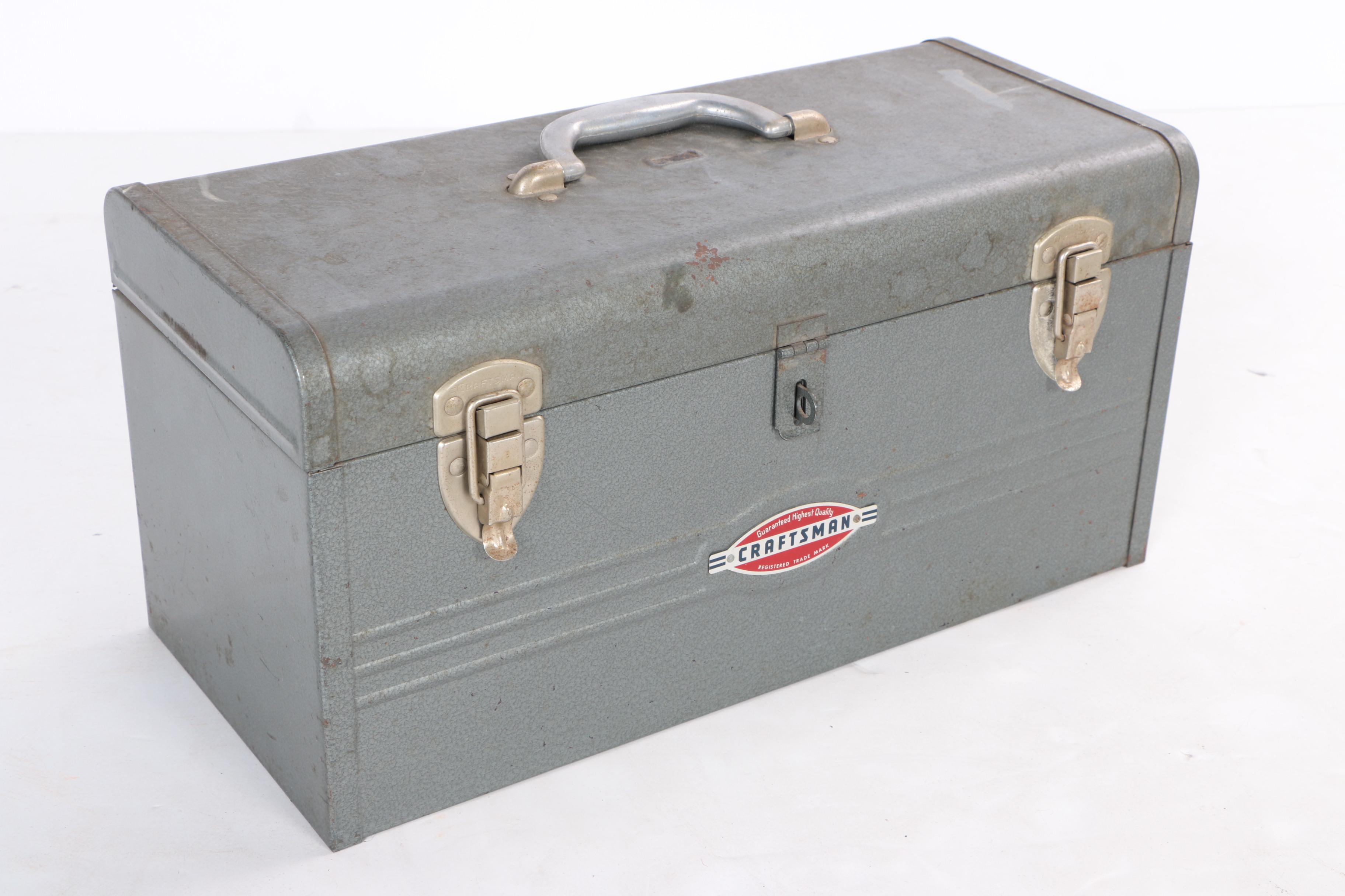 Vintage Craftsman Toolbox with Tools