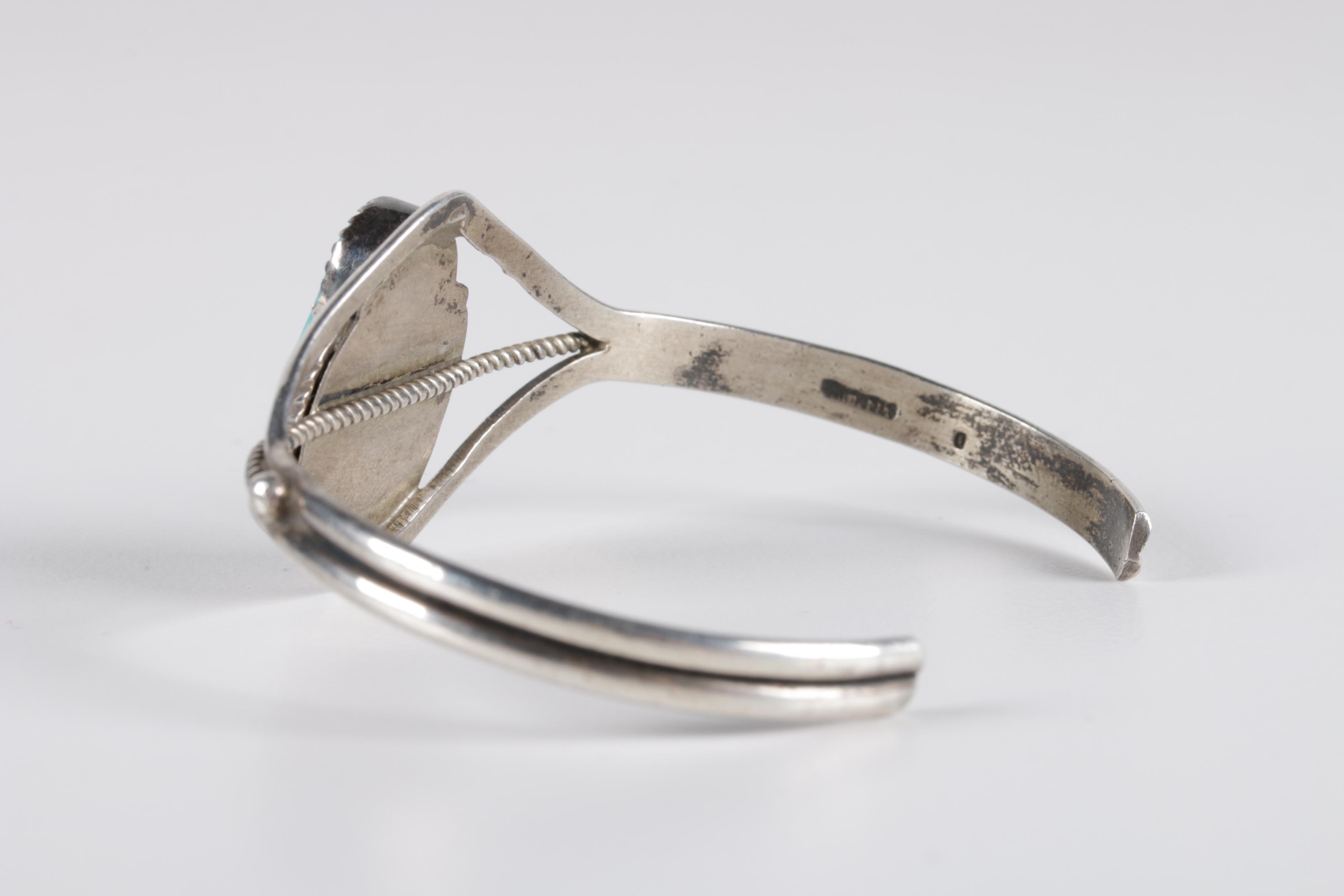 Native American Style Sterling Silver and Turquoise Bracelet and Ring