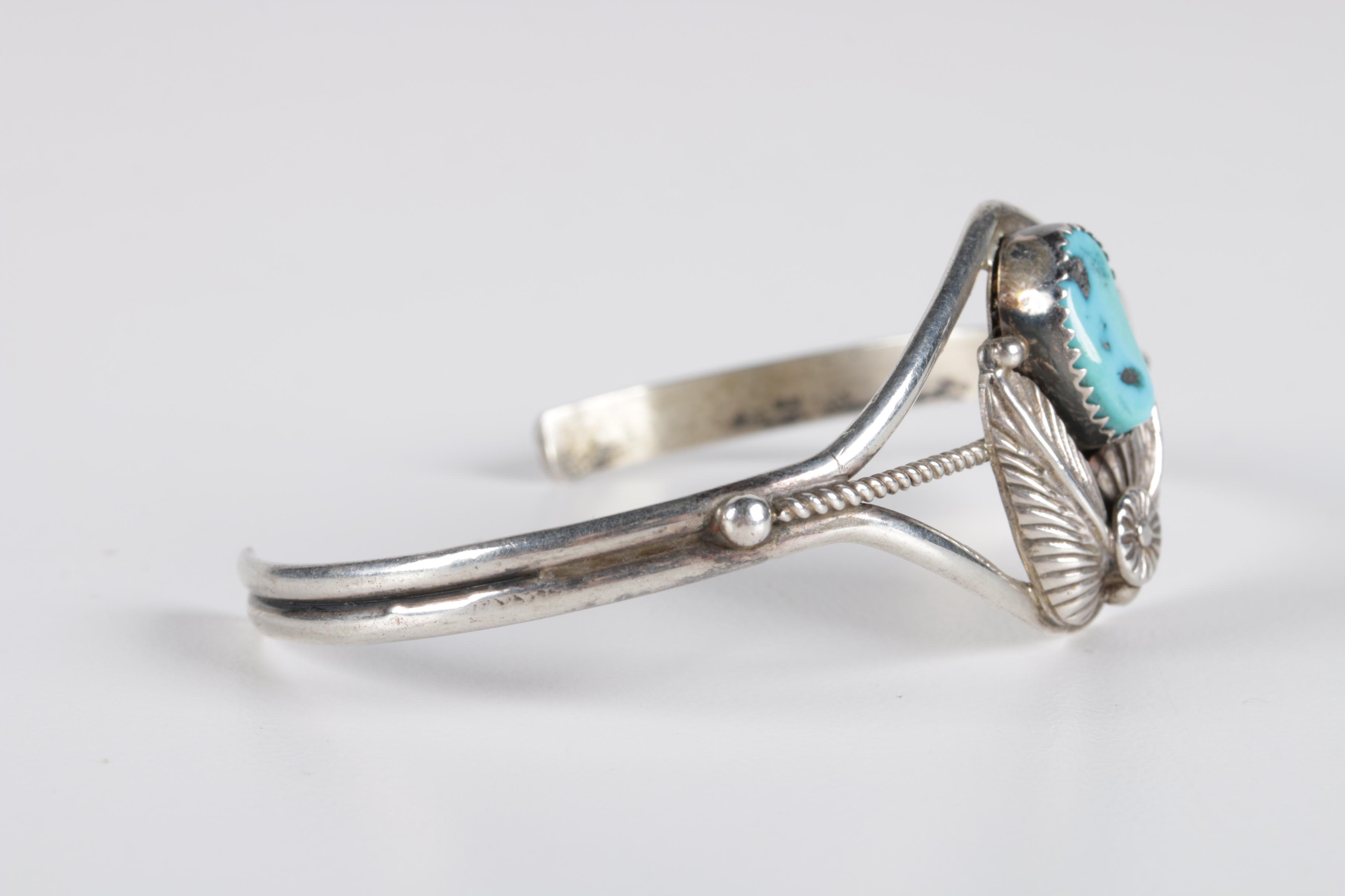 Native American Style Sterling Silver and Turquoise Bracelet and Ring