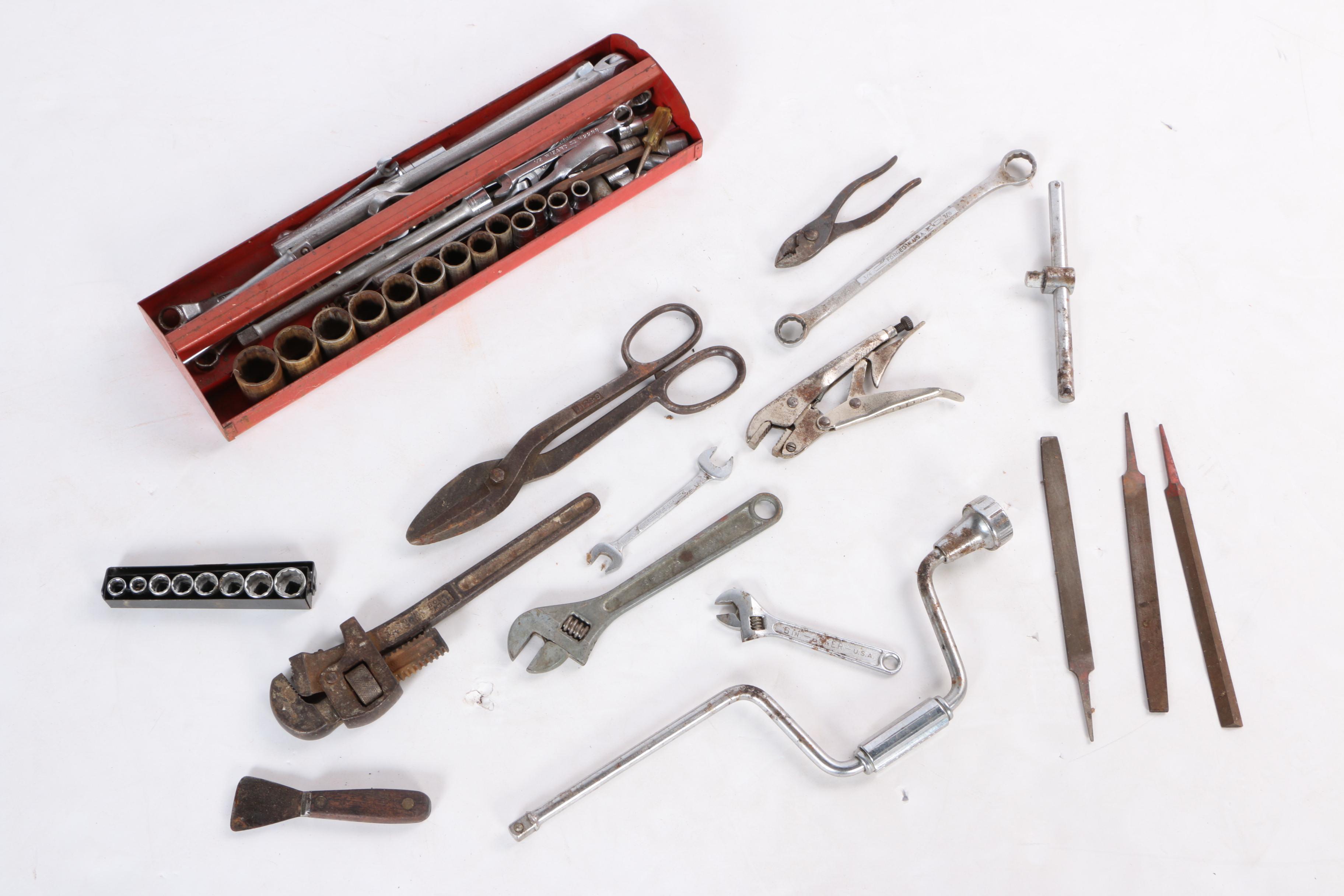 Vintage Craftsman Toolbox with Tools