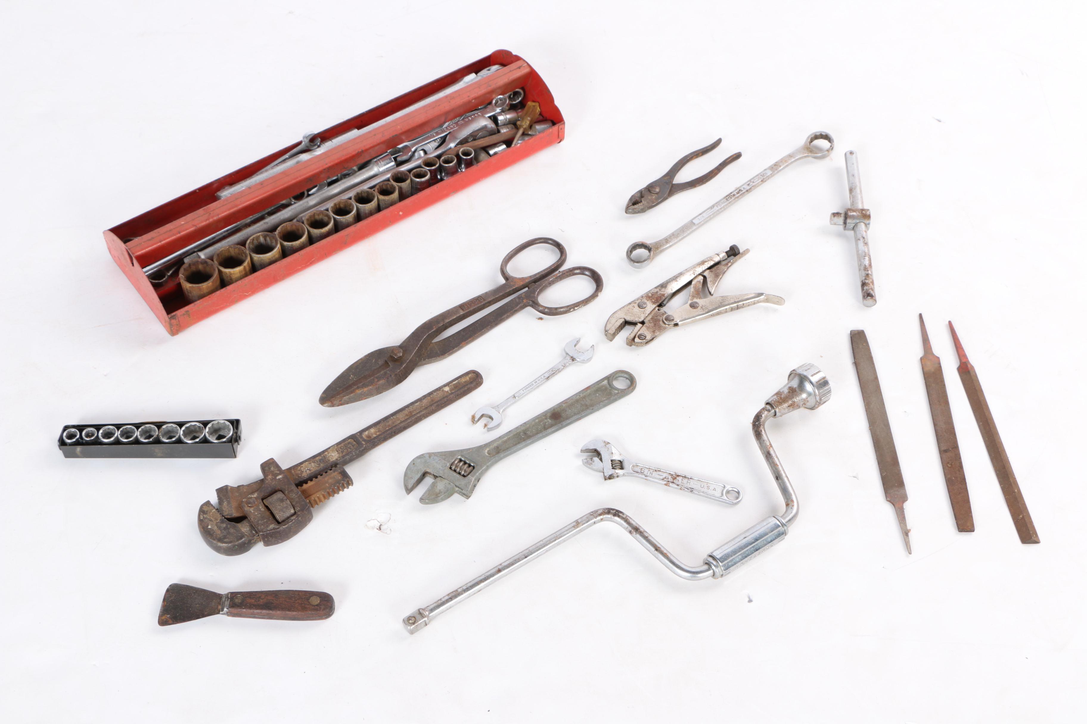 Vintage Craftsman Toolbox with Tools