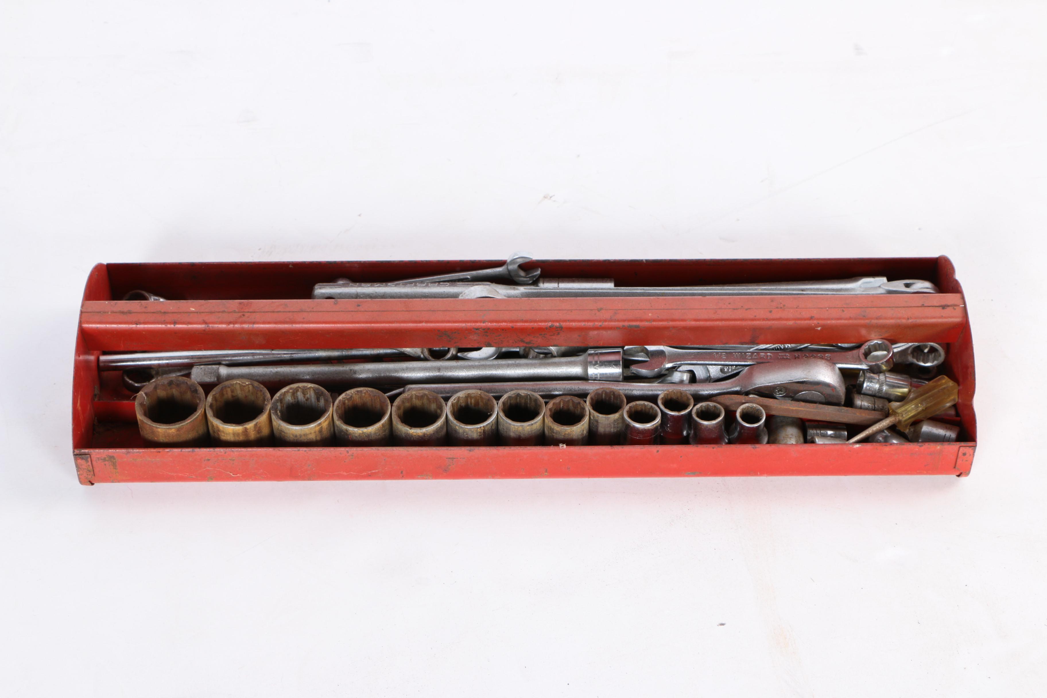 Vintage Craftsman Toolbox with Tools