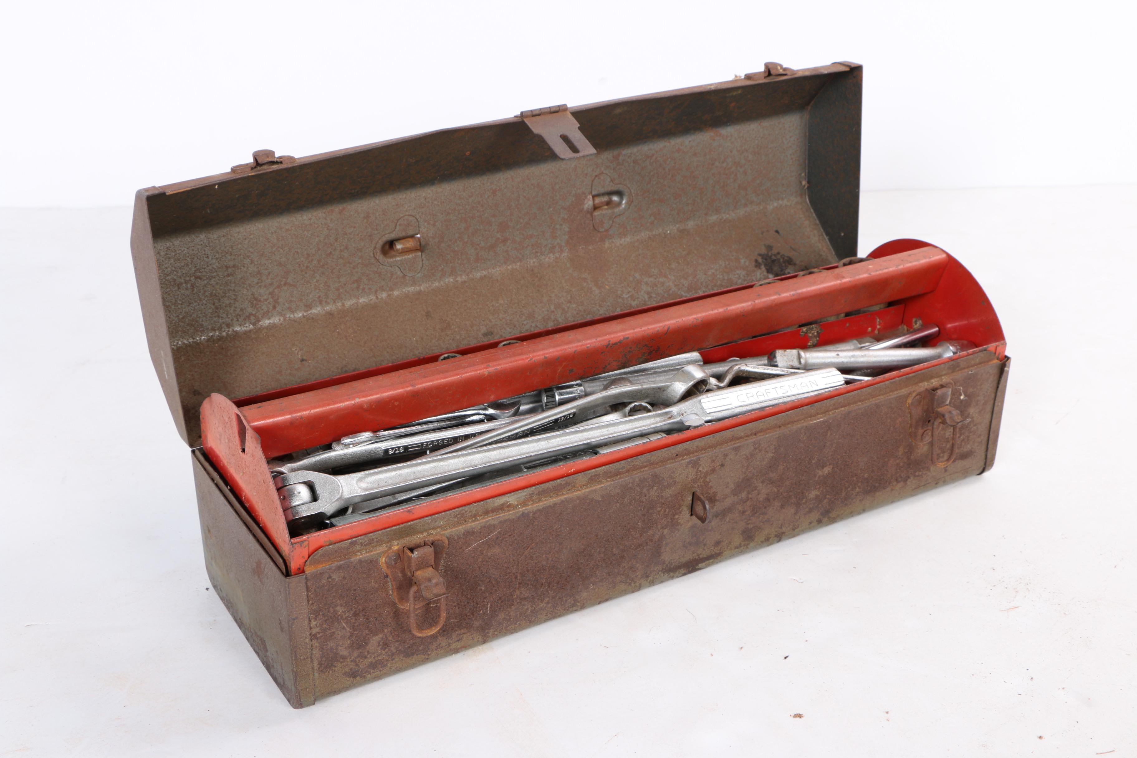Vintage Craftsman Toolbox with Tools