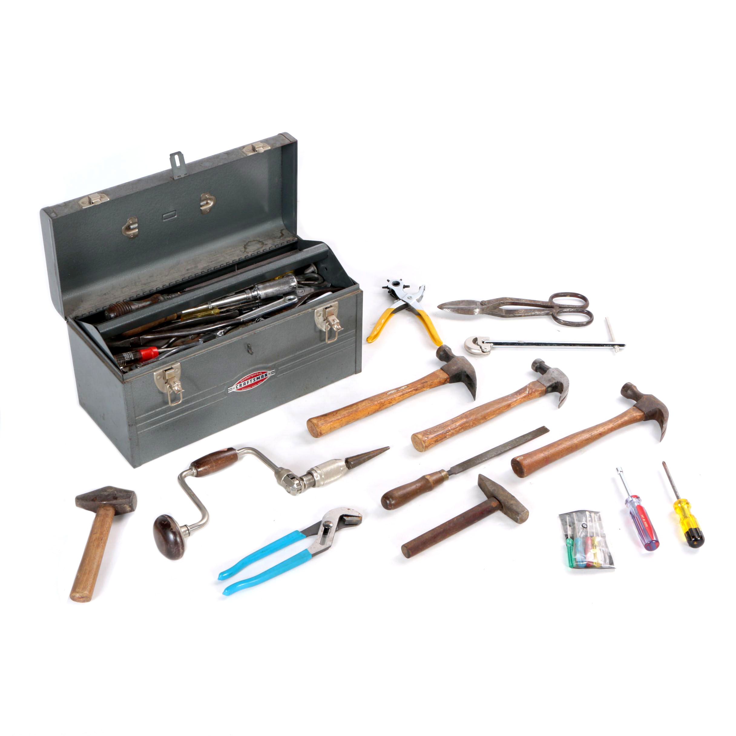 Vintage Craftsman Toolbox with Tools