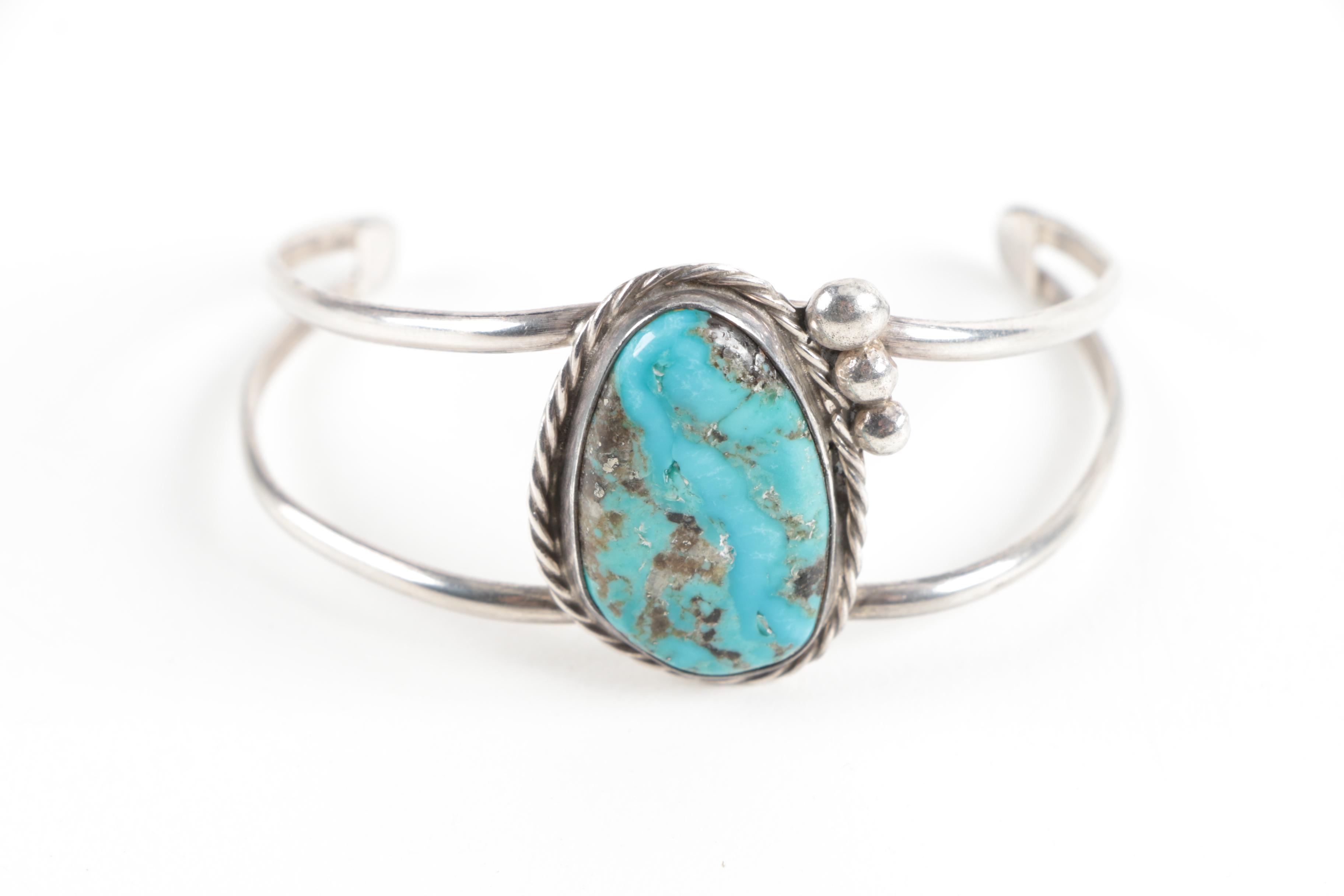 Native American Style Sterling Silver Turquoise Jewelry