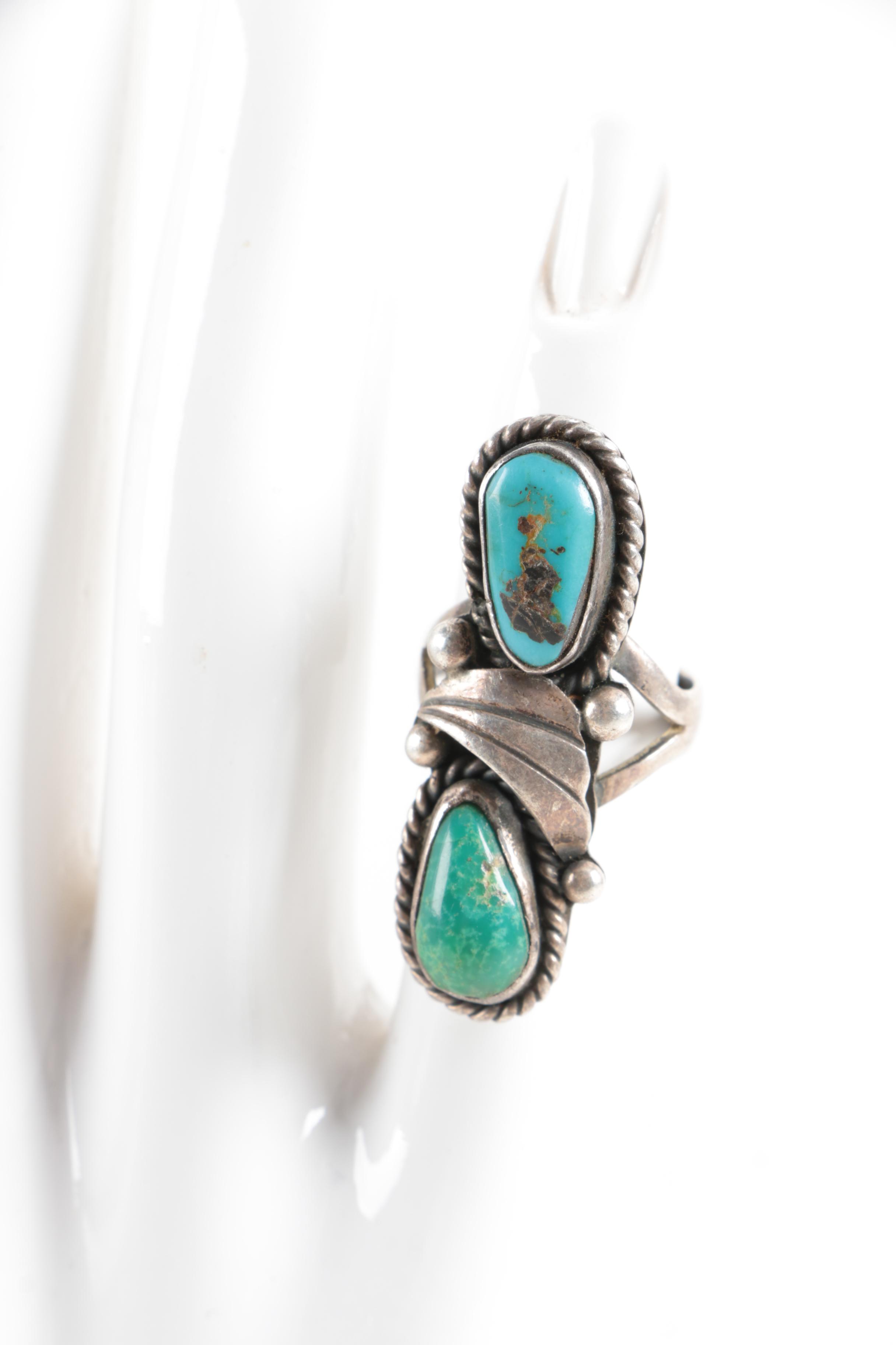 Native American Style Sterling Silver Turquoise Jewelry