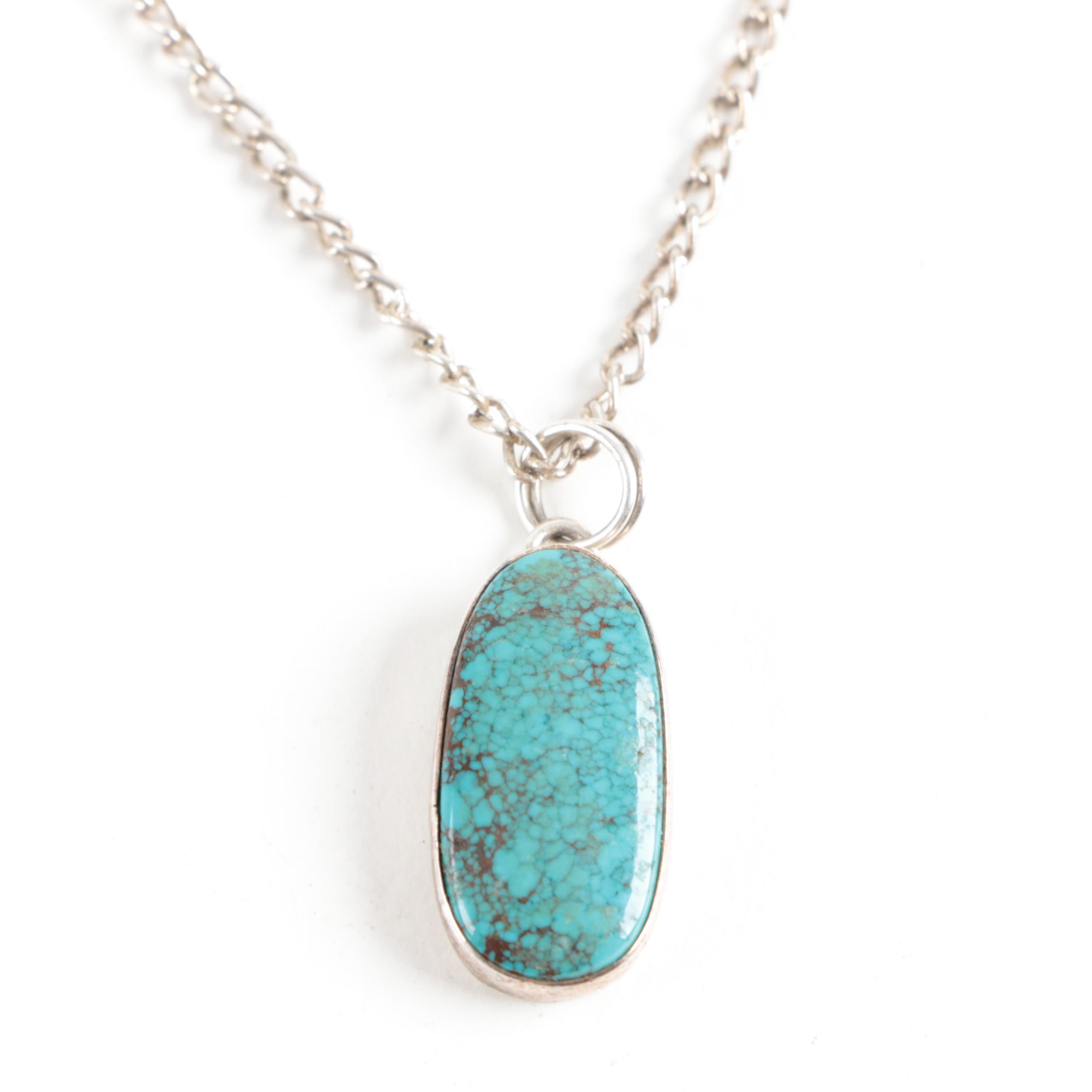 Native American Style Sterling Silver Turquoise Jewelry