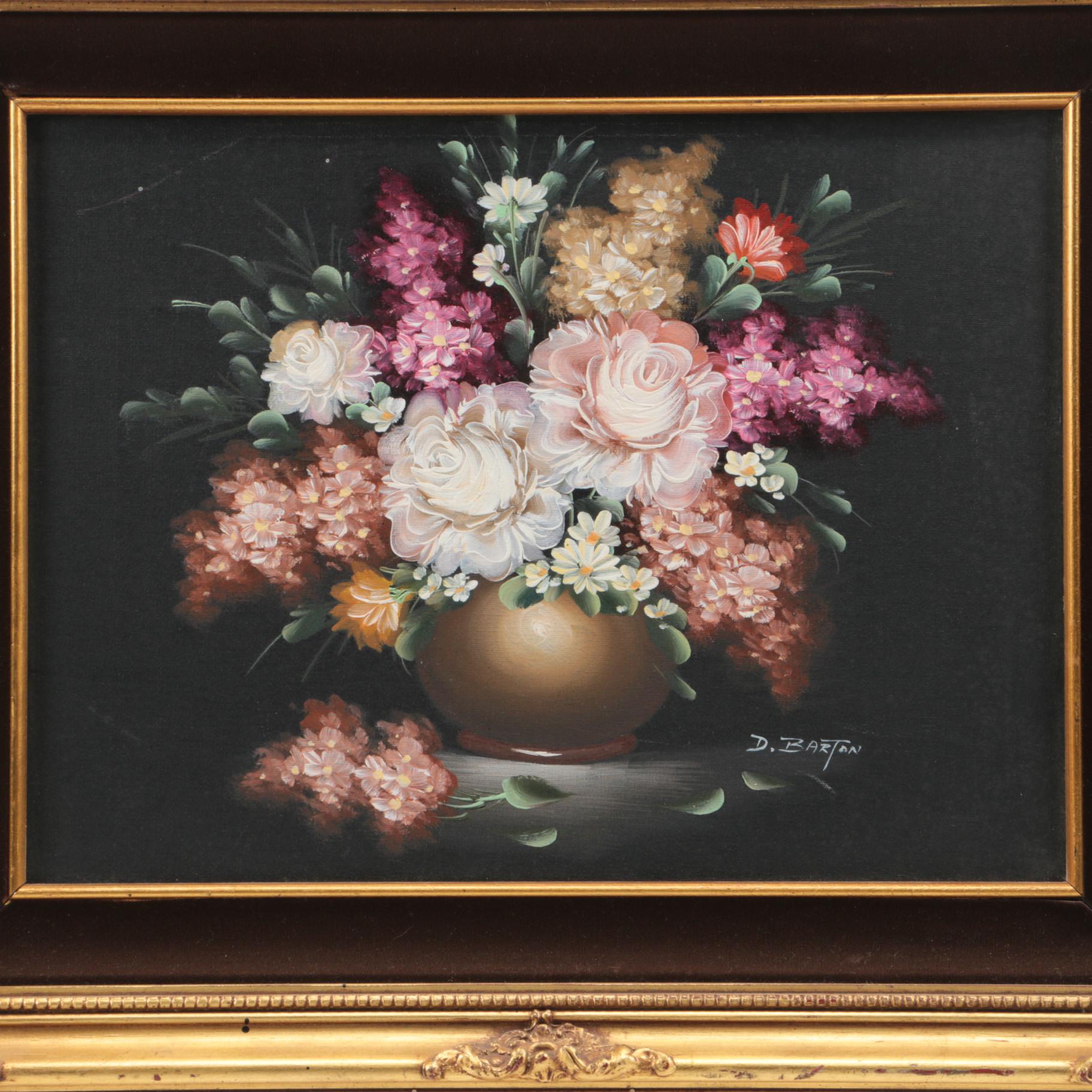 D. Barton Oil Painting on Canvas of a Floral Still Life