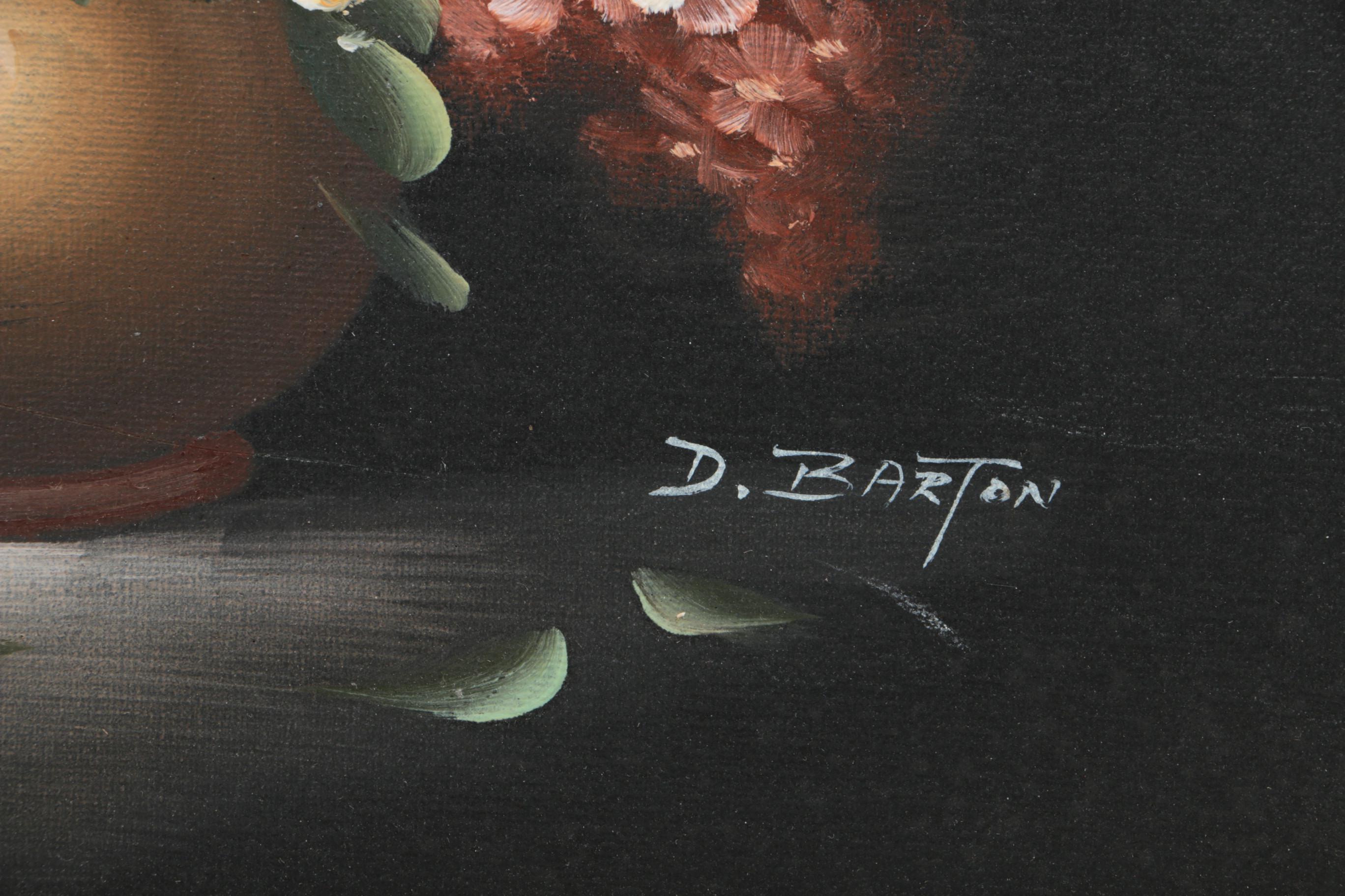 D. Barton Oil Painting on Canvas of a Floral Still Life