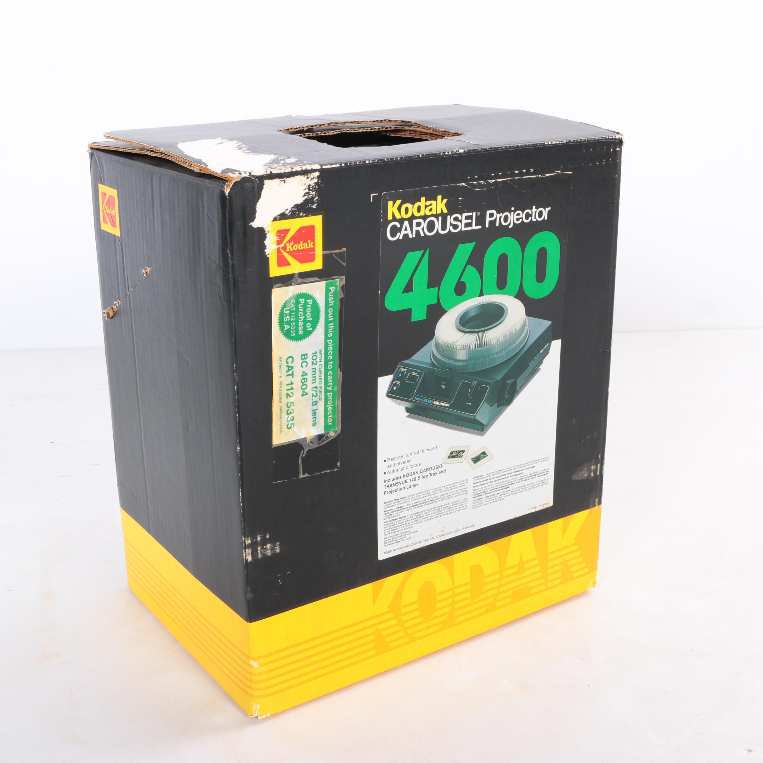 Vintage Kodak Carousel Projector with Da-Lite Projection Screen