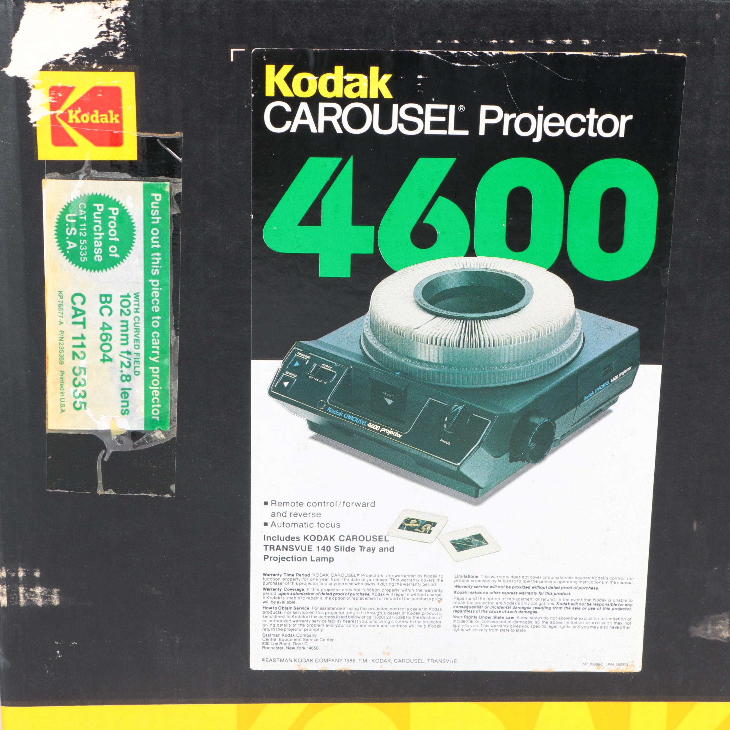 Vintage Kodak Carousel Projector with Da-Lite Projection Screen