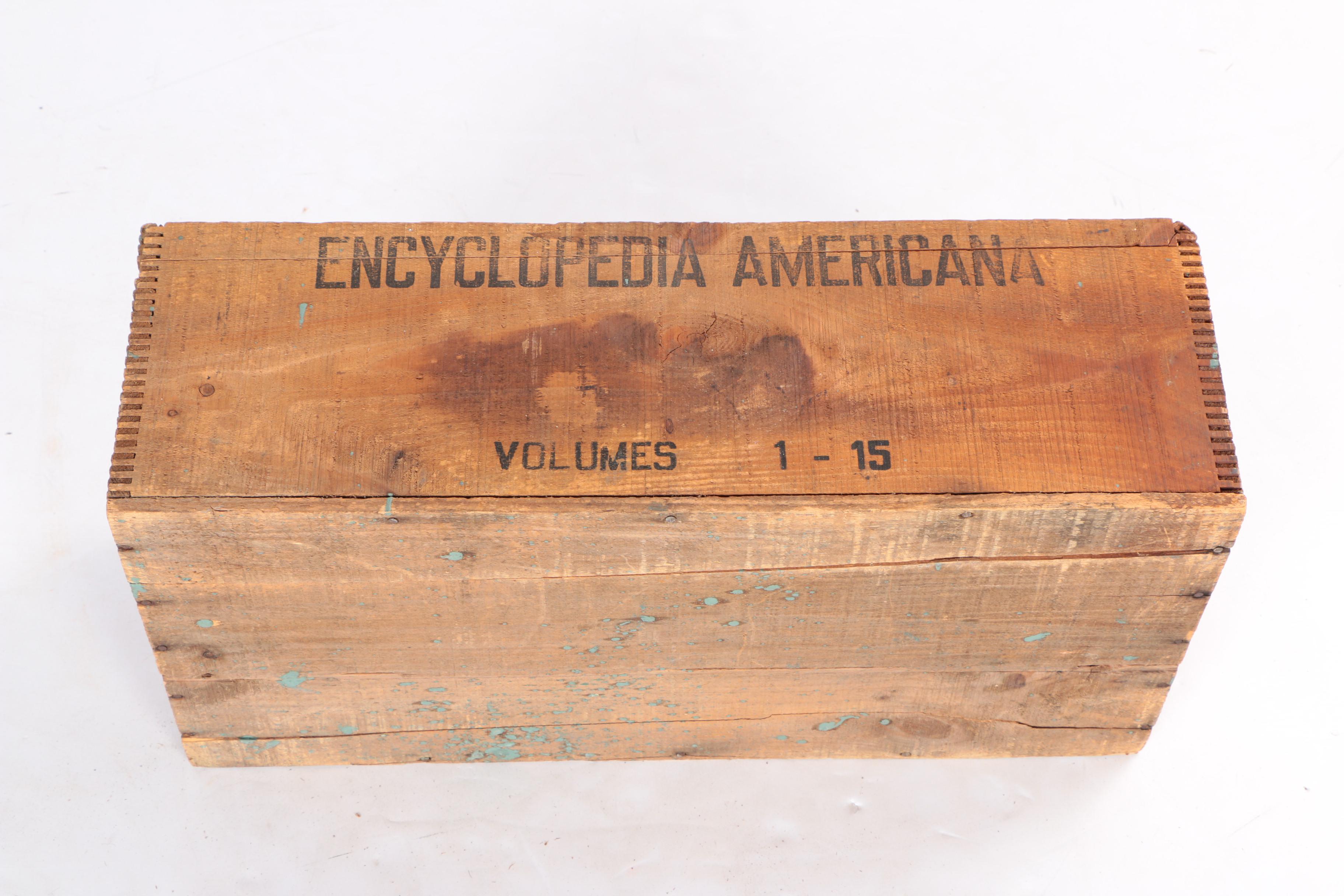 Vintage Wooden "Encyclopedia Americana" Crate