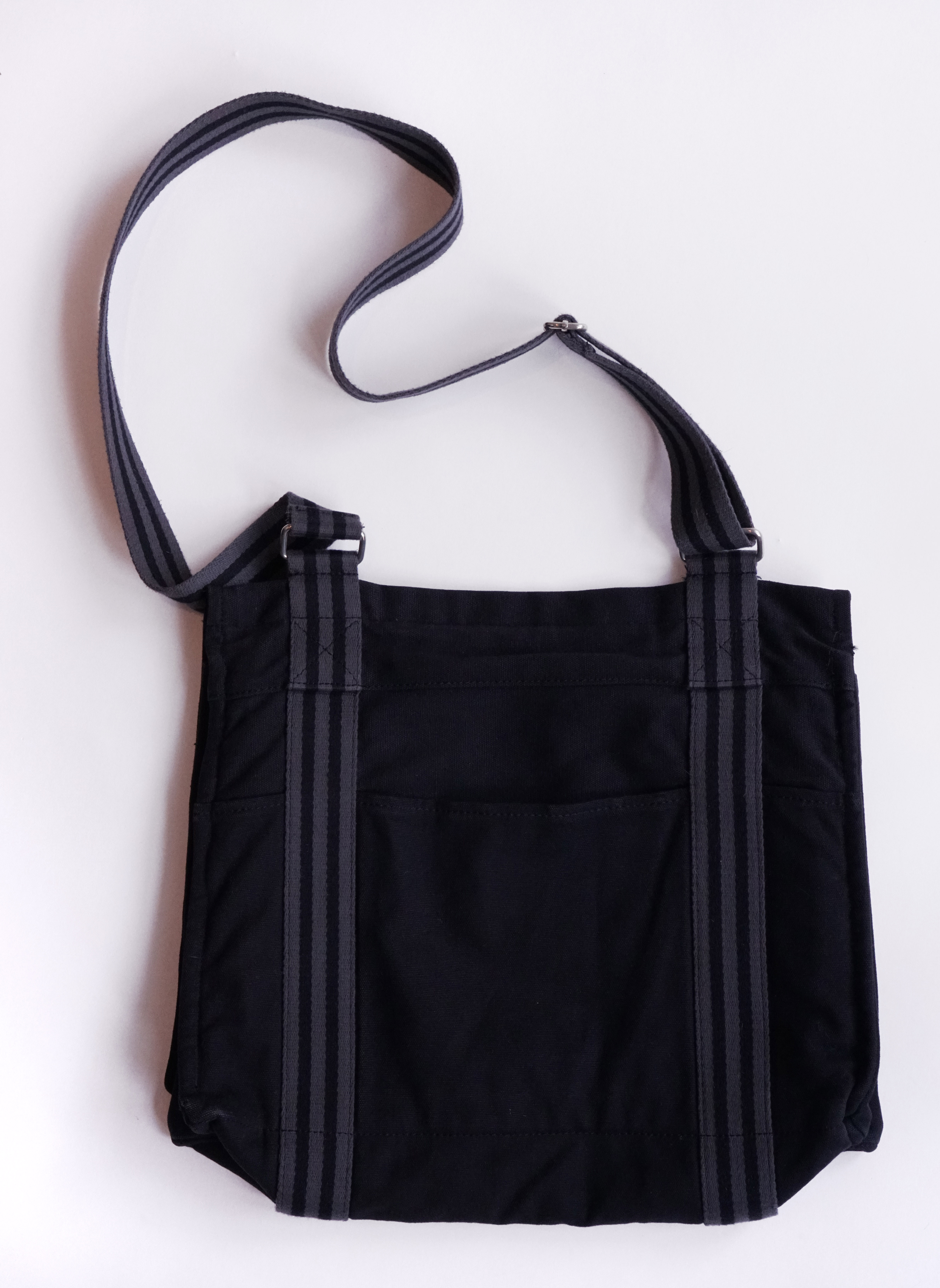 Hermes Men's Black and Grey Toile Canvas Messenger Bag