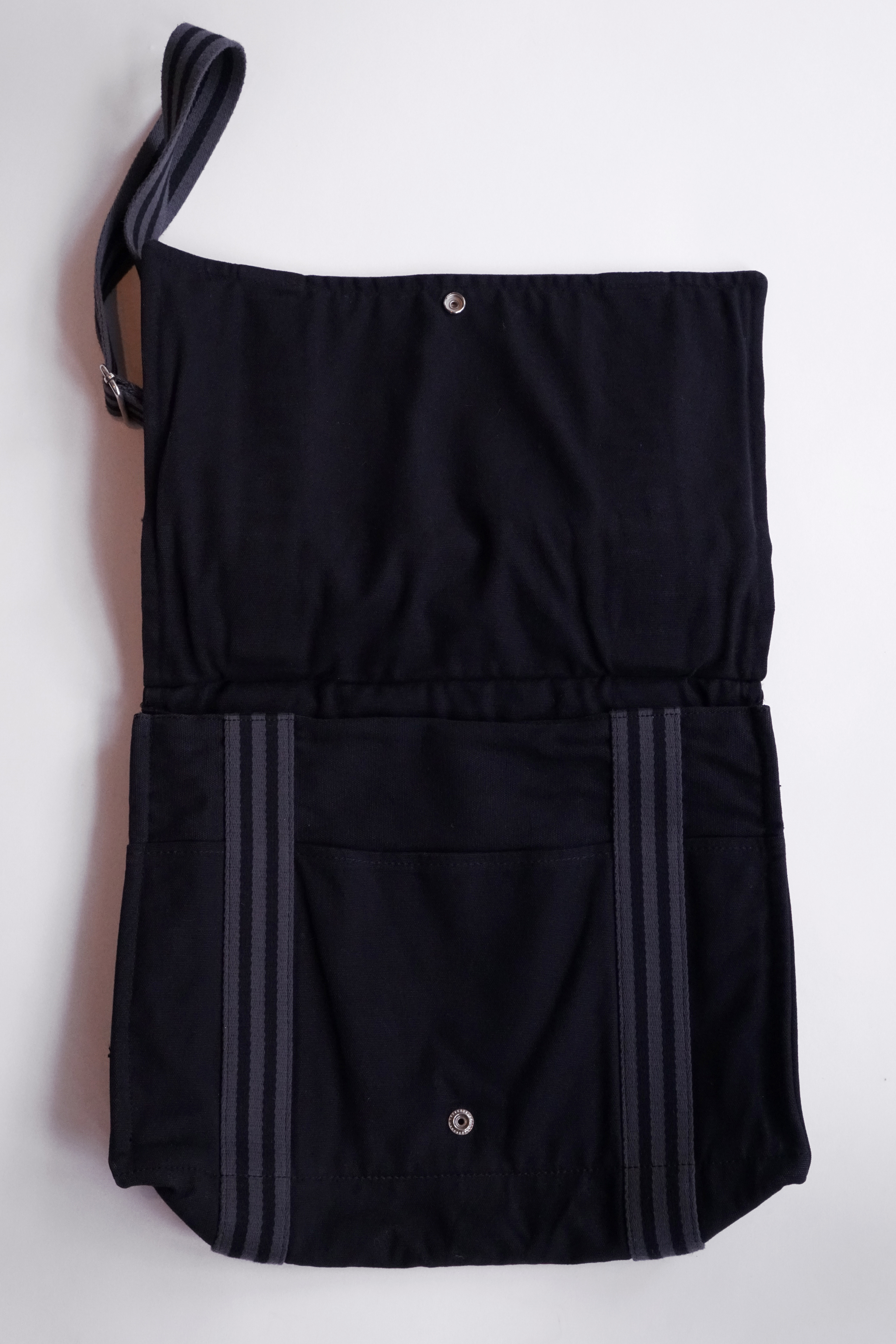 Hermes Men's Black and Grey Toile Canvas Messenger Bag