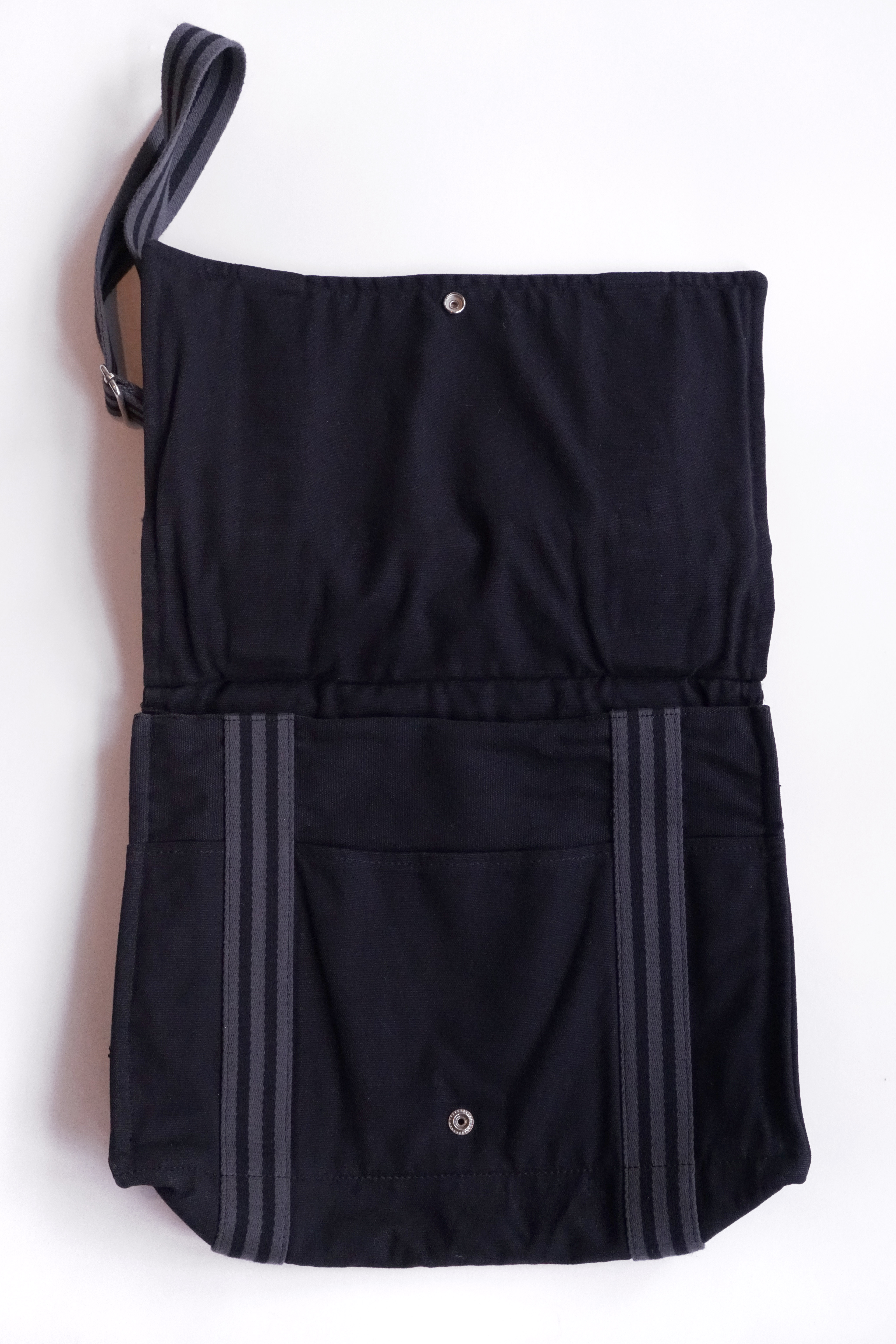 Hermes Men's Black and Grey Toile Canvas Messenger Bag