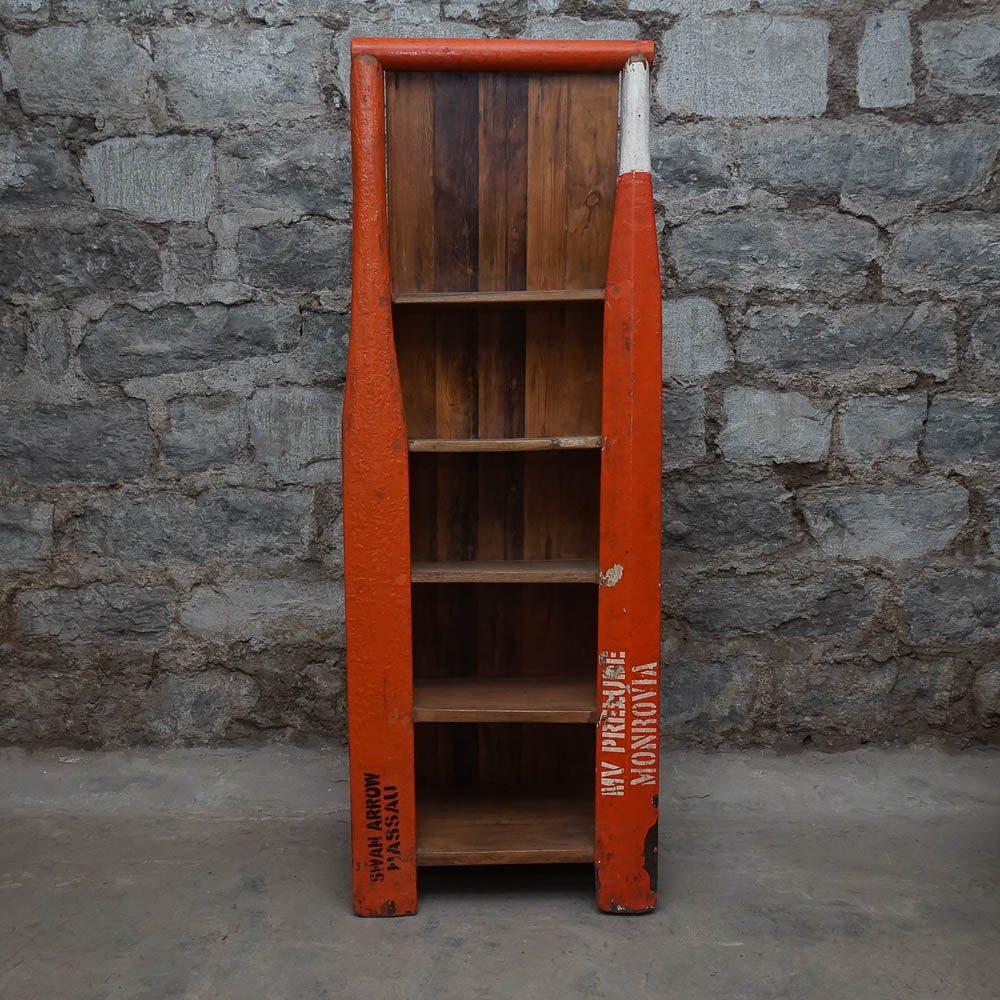 Repurposed Lifeboat Oar Bookshelf