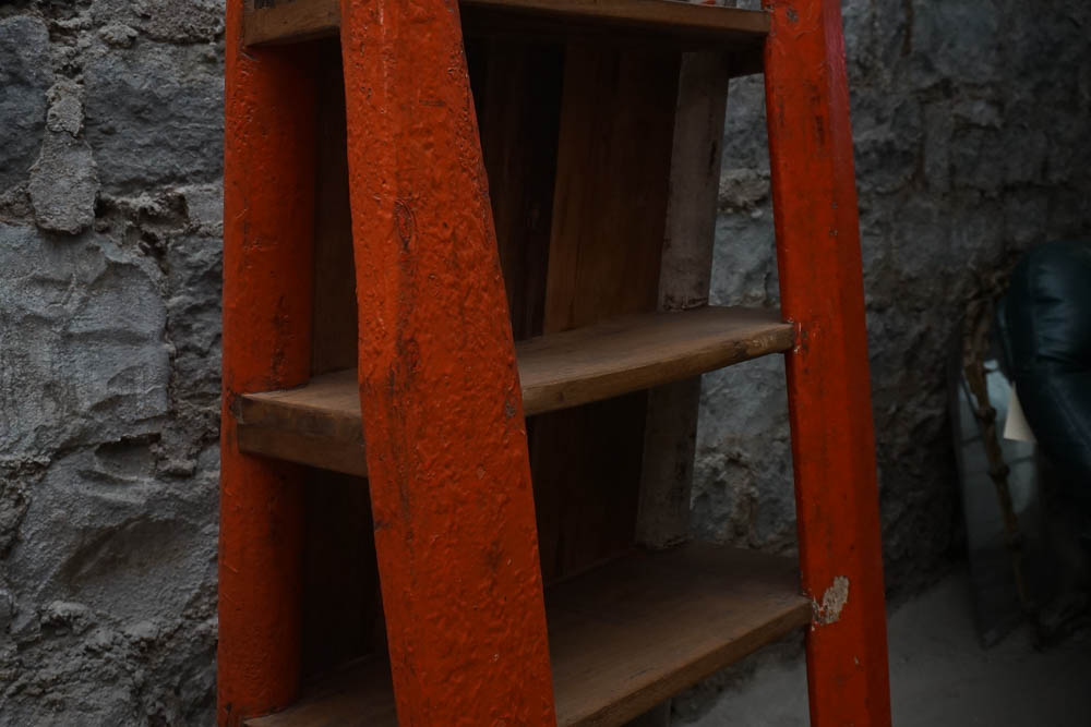 Repurposed Lifeboat Oar Bookshelf