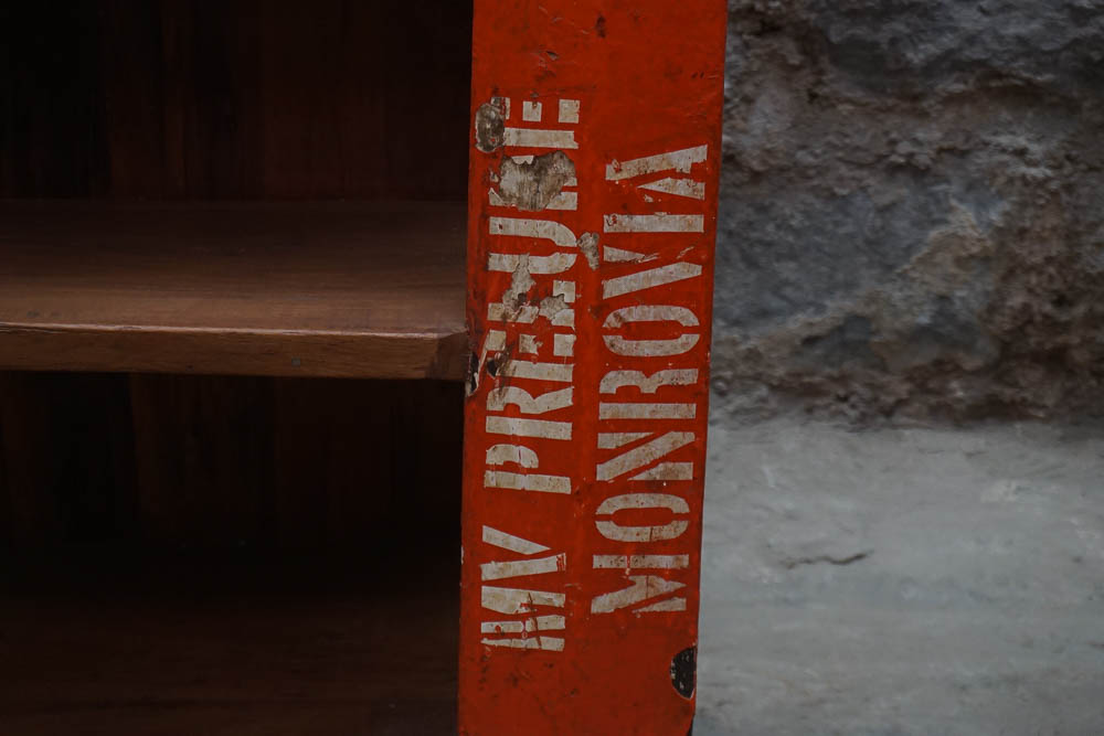 Repurposed Lifeboat Oar Bookshelf