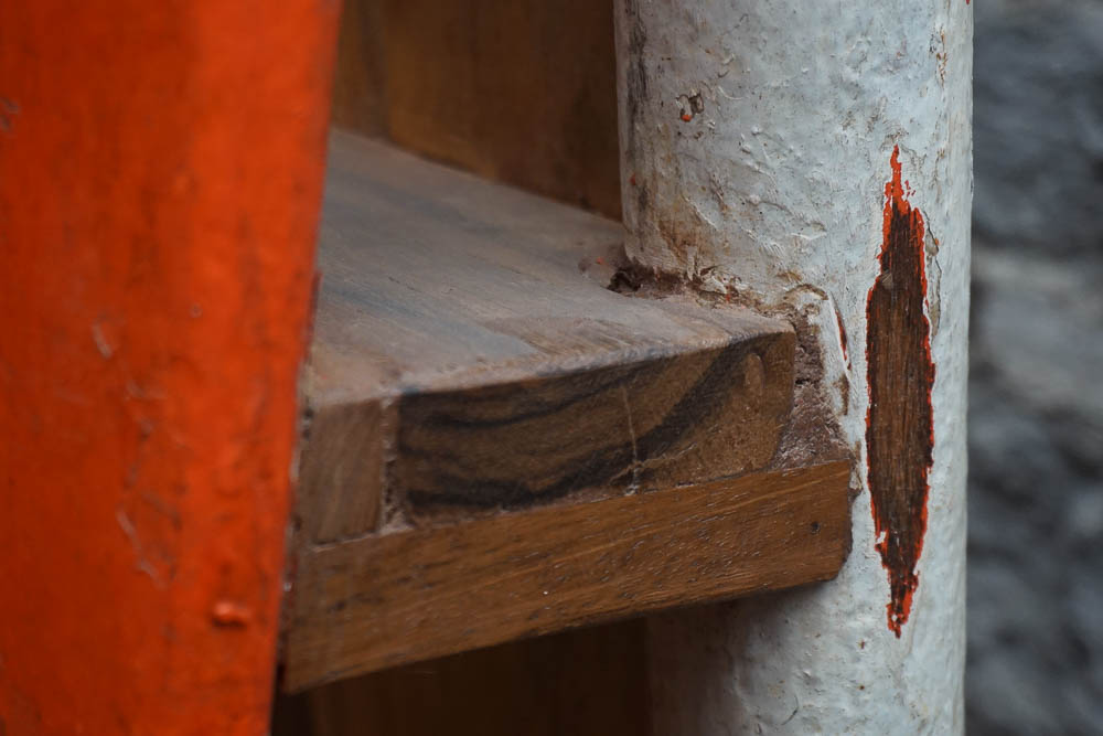 Repurposed Lifeboat Oar Bookshelf