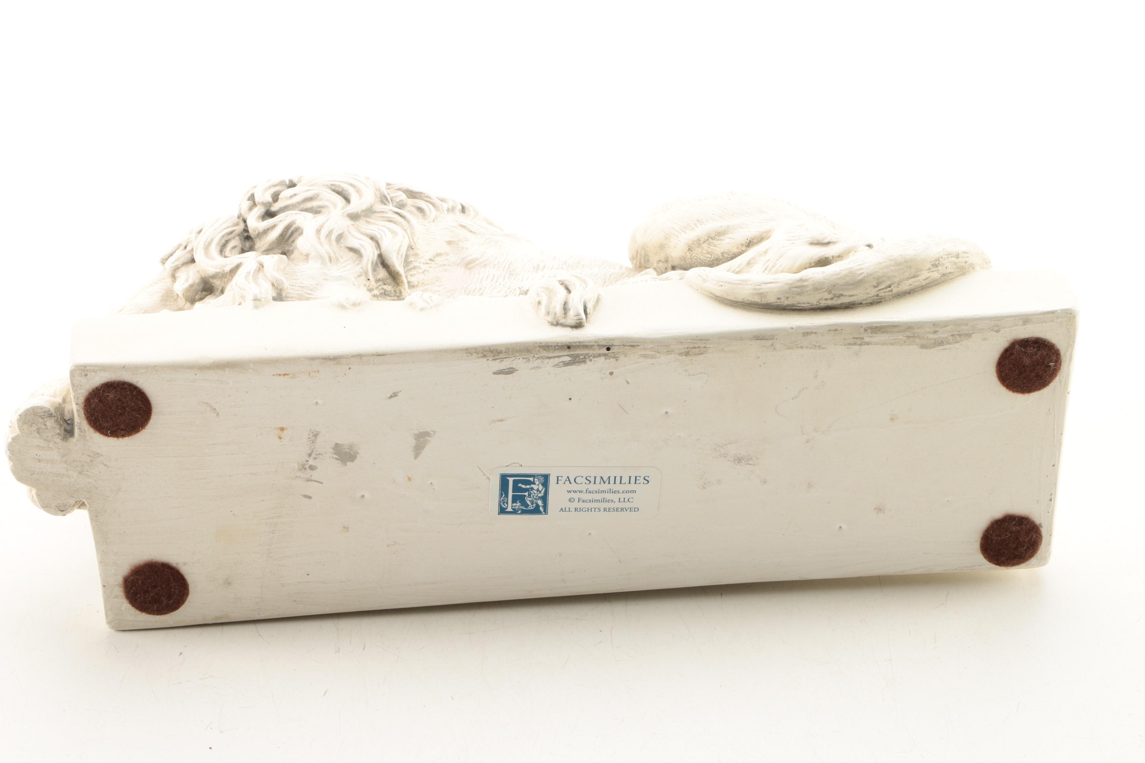 Sleeping Lion Figurine After Antonio Canova