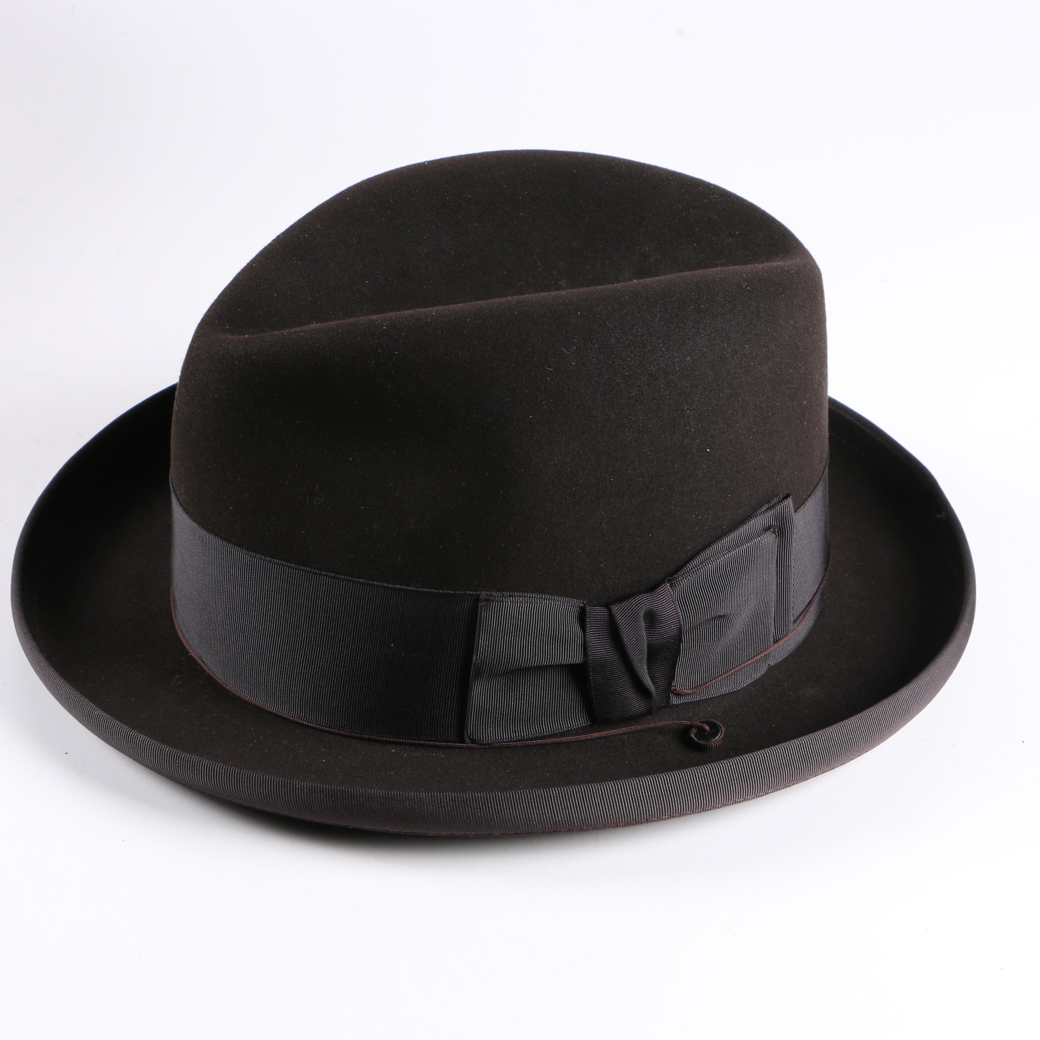 Vintage Disney Felted Fur Trilby Hat and Hatbox