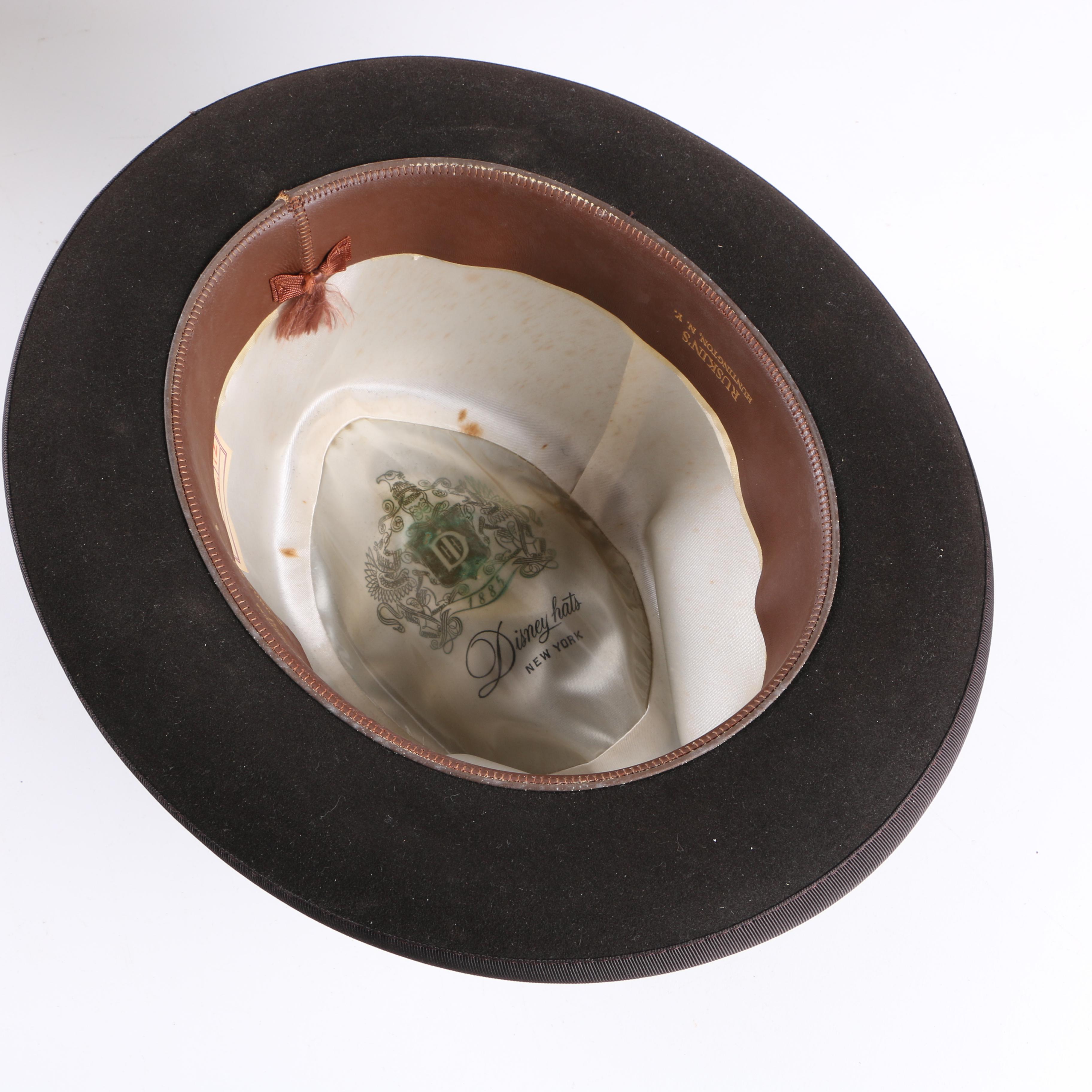 Vintage Disney Felted Fur Trilby Hat and Hatbox