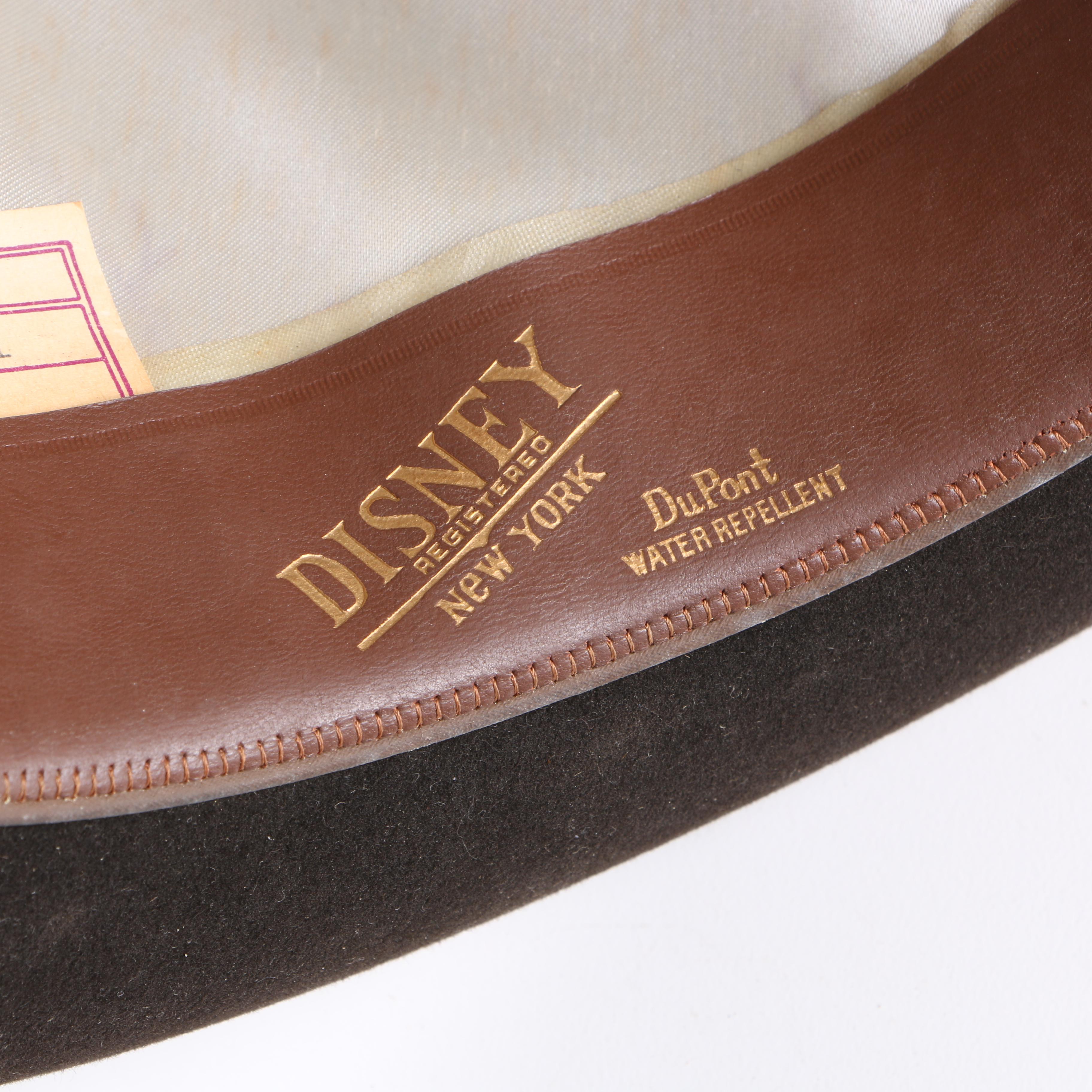 Vintage Disney Felted Fur Trilby Hat and Hatbox