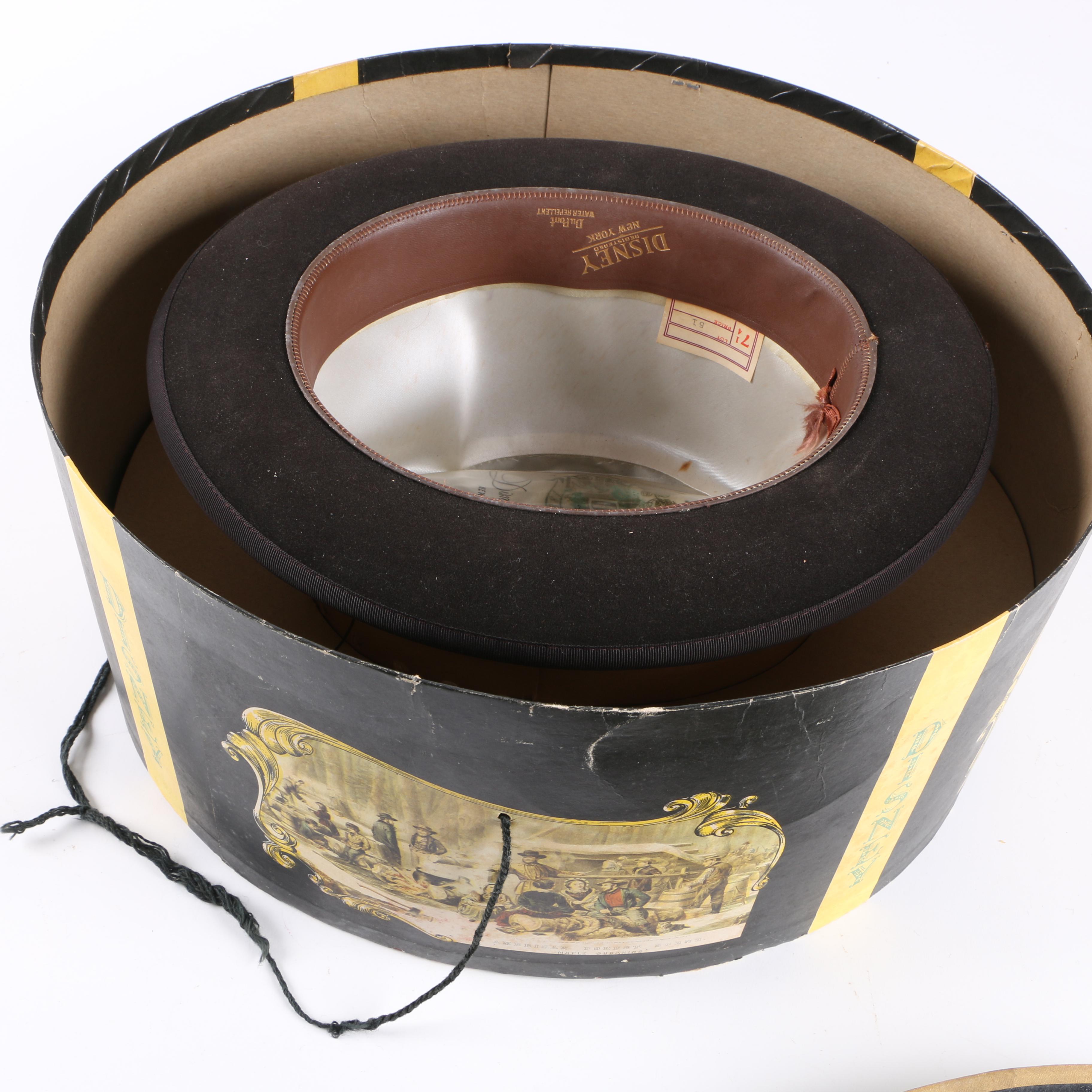 Vintage Disney Felted Fur Trilby Hat and Hatbox