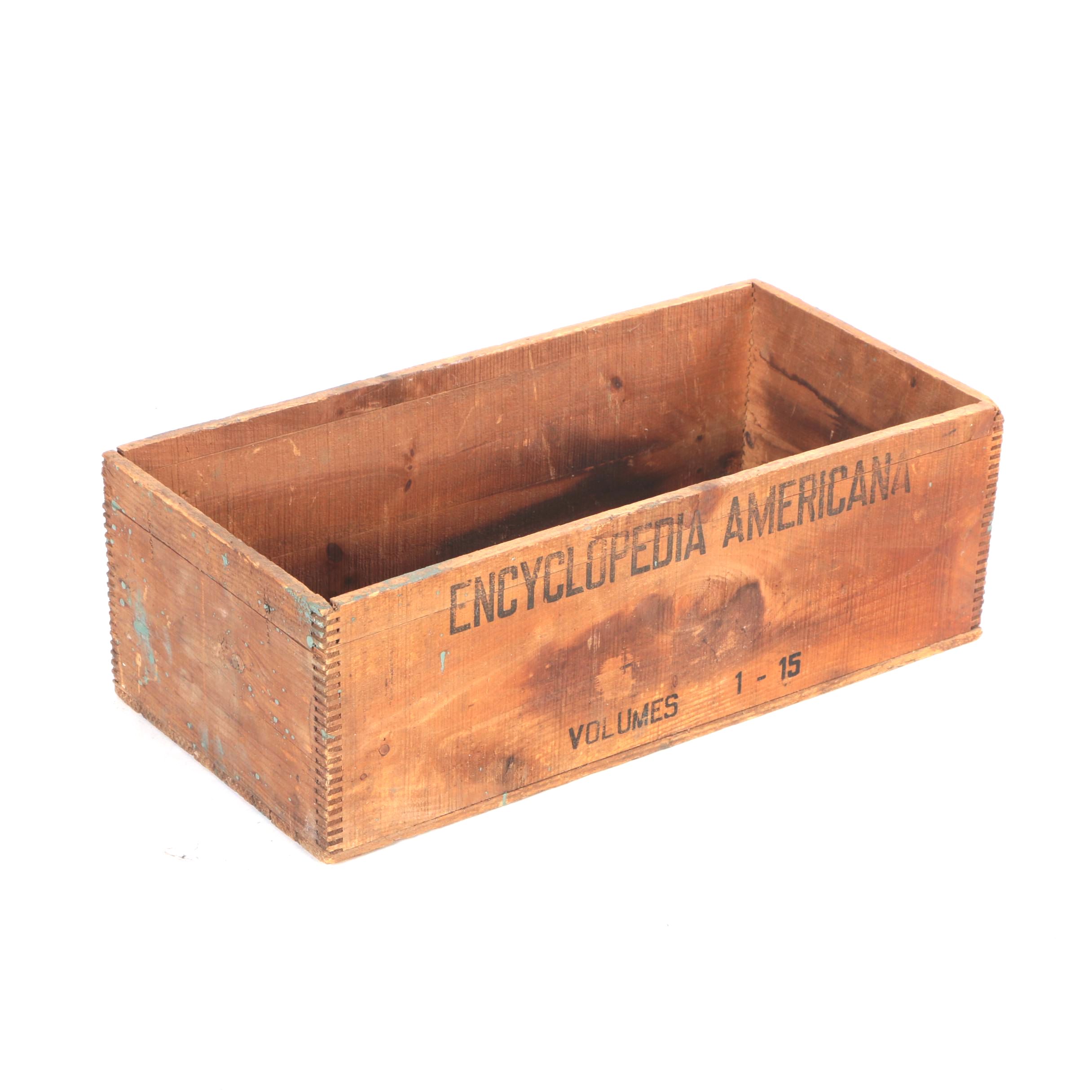 Vintage Wooden "Encyclopedia Americana" Crate
