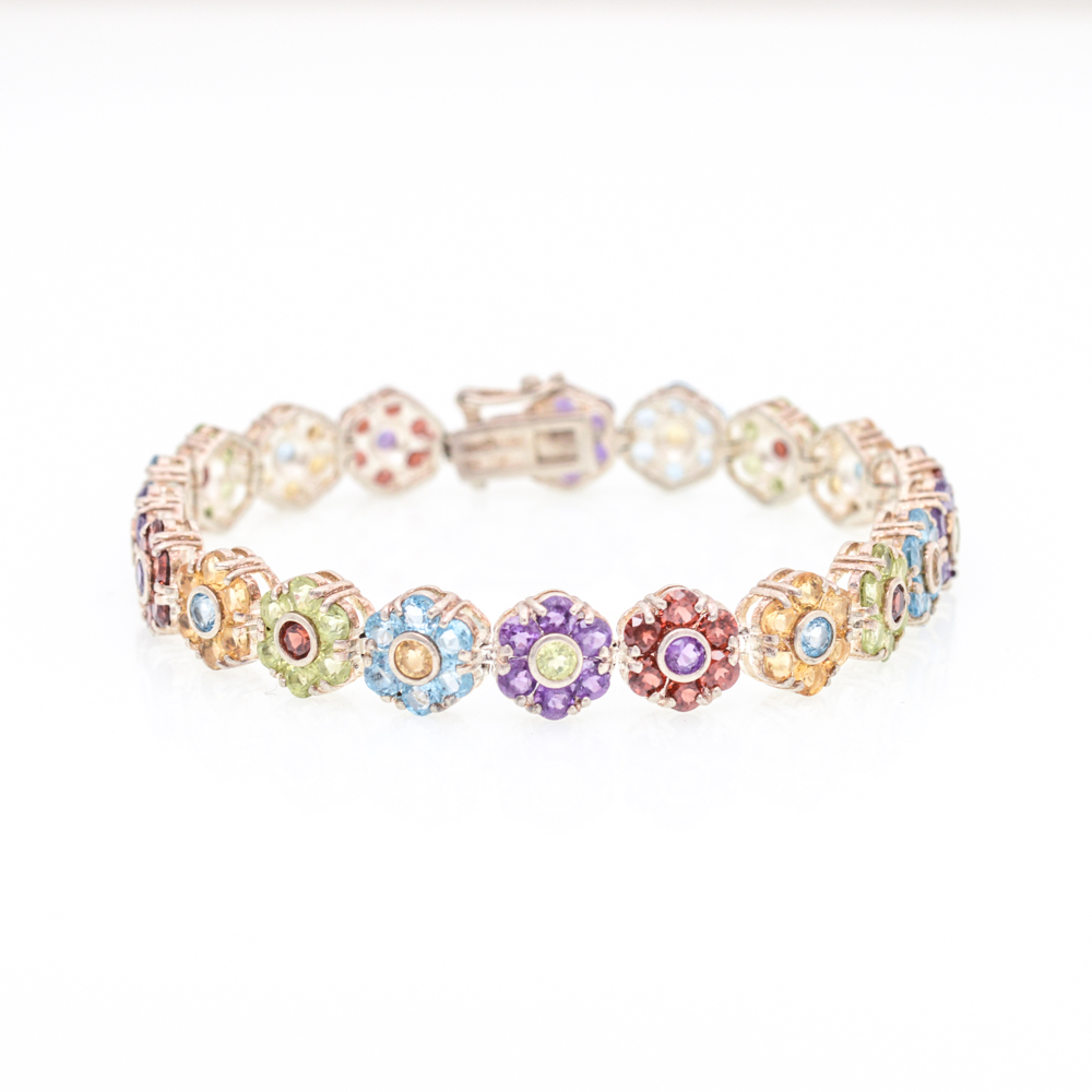 Sterling Silver Gemstone Bracelet