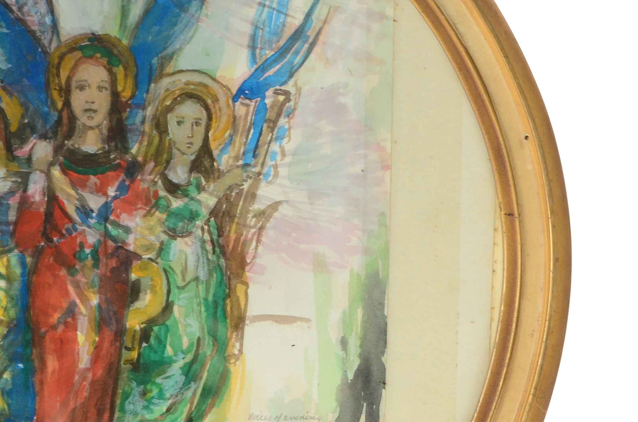 Robert Lahmann Watercolor Copy Painting of "The Voices of Evening" by Moreau