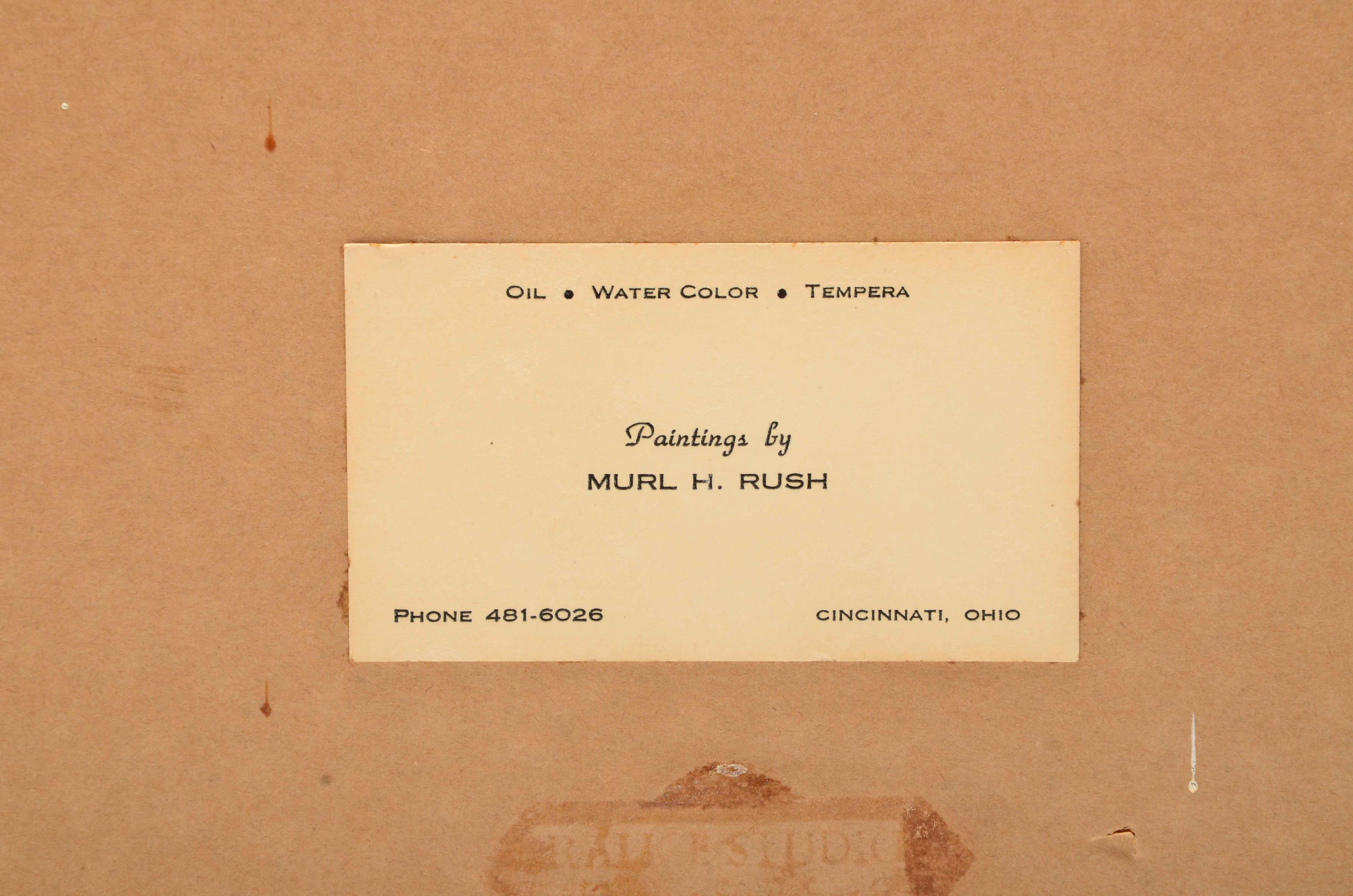 Murl Rush Signed Original Gouache and Watercolor Painting "White Man's Buffalo"