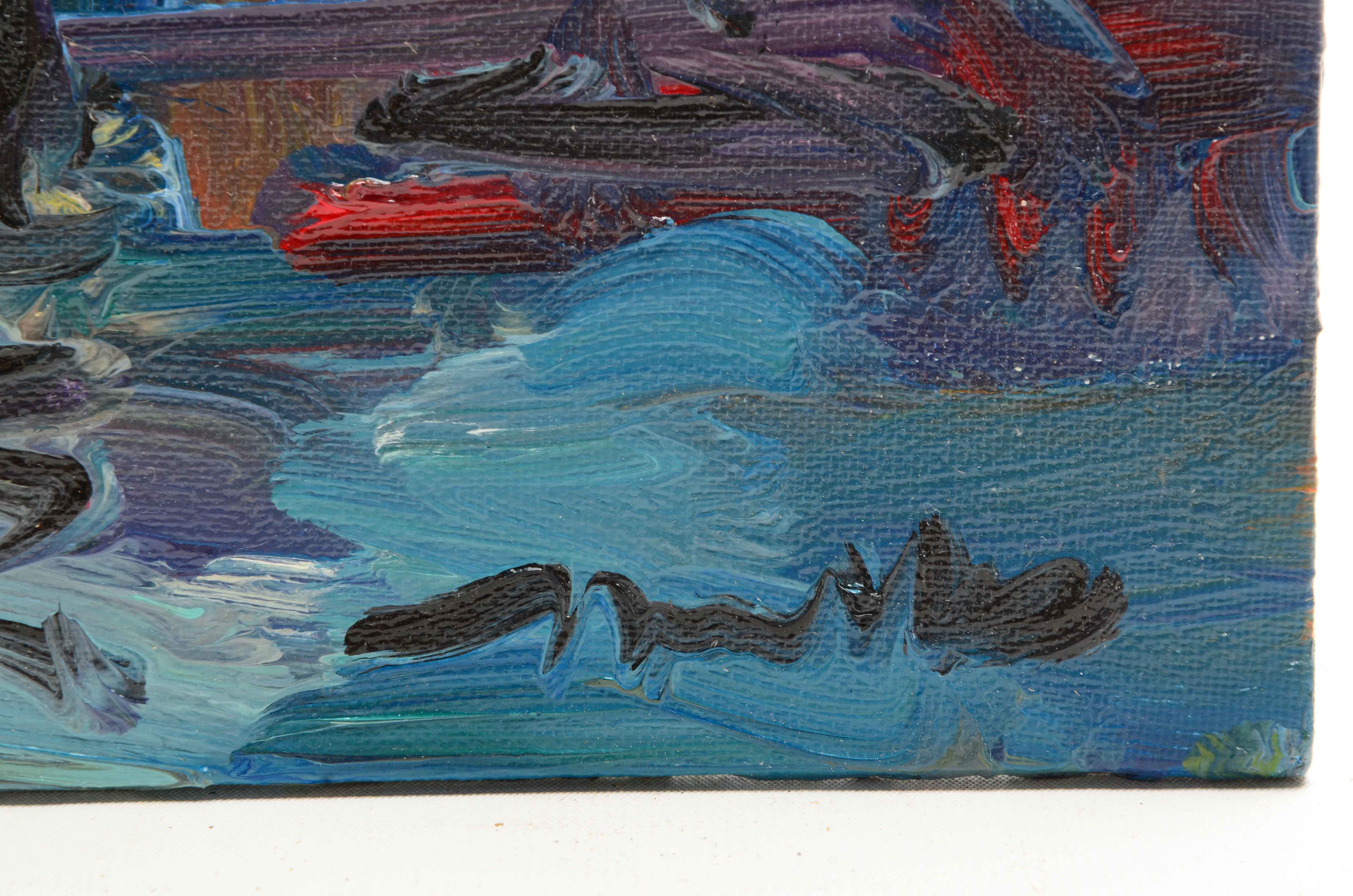 Jose Trujillo Oil on Canvas Board Painting "Venician Light"