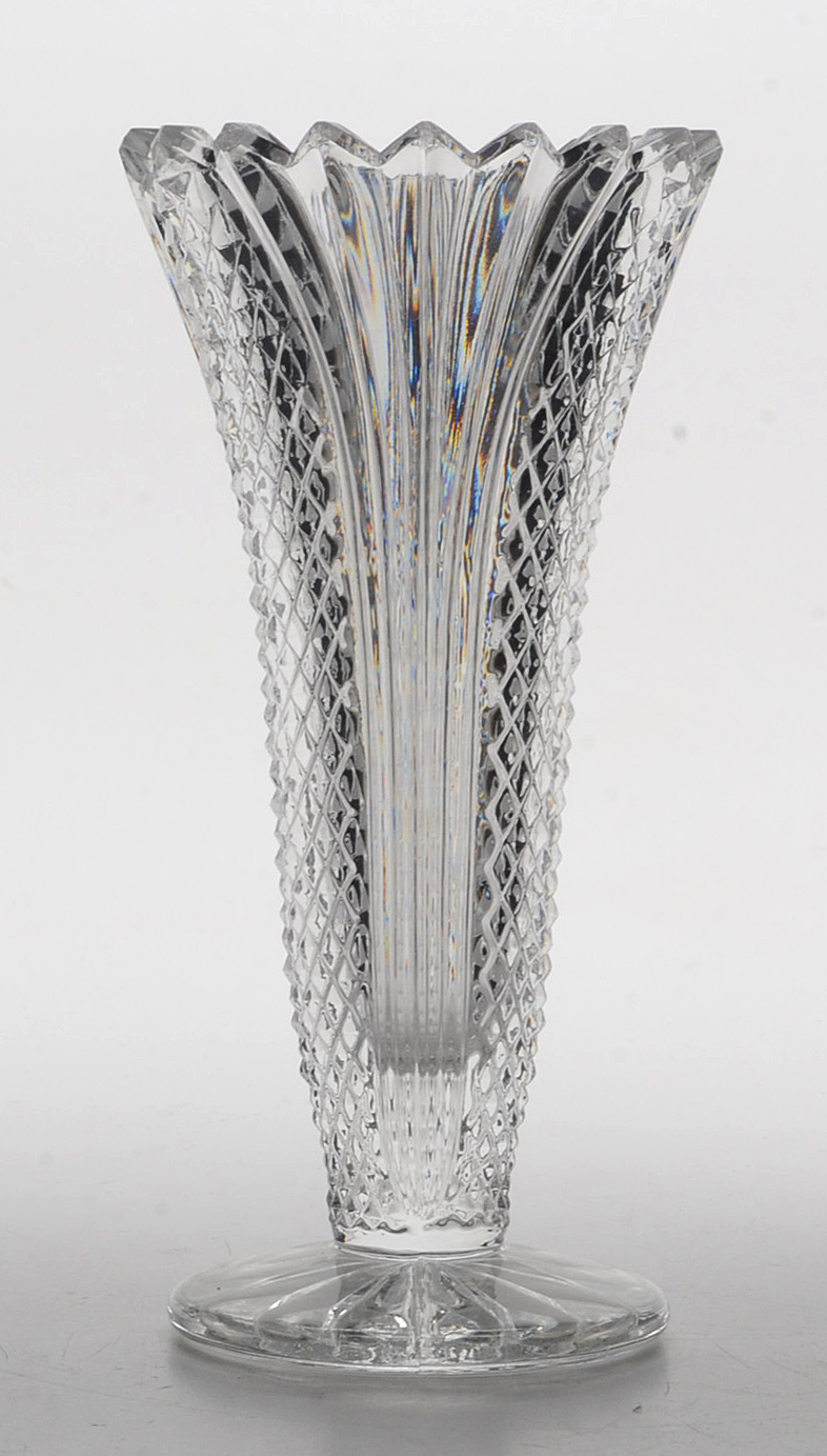 Vintage Cut Crystal Bowl, Vase and Bud Vase