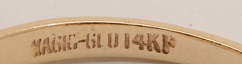 14K Magic Glo Gold and Diamond Solitaire Ring