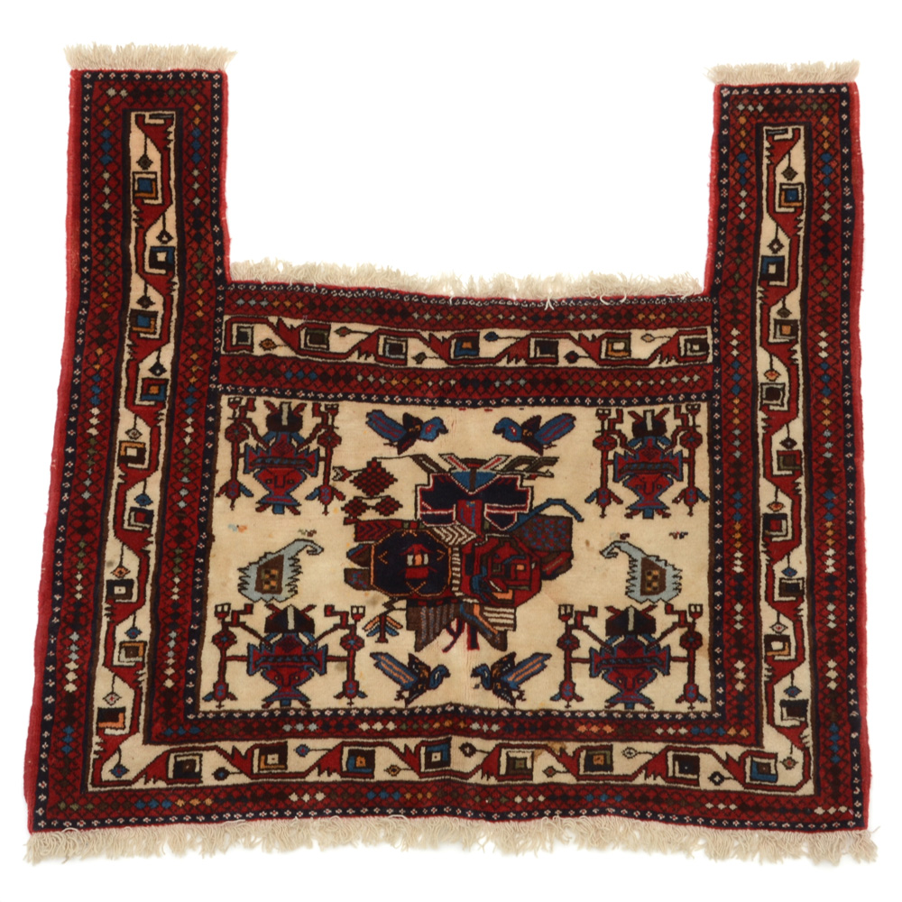 Persian Hand-Knotted Qashqai Tent Wall-Hanging Rug