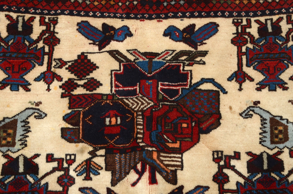 Persian Hand-Knotted Qashqai Tent Wall-Hanging Rug