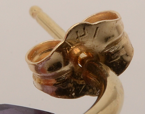 14K Yellow Gold Amethyst Earrings