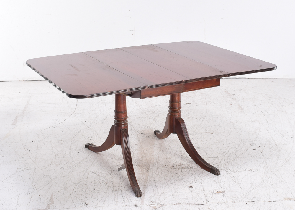 Duncan Phyfe Style Mahogany Dining Table and Six Chairs