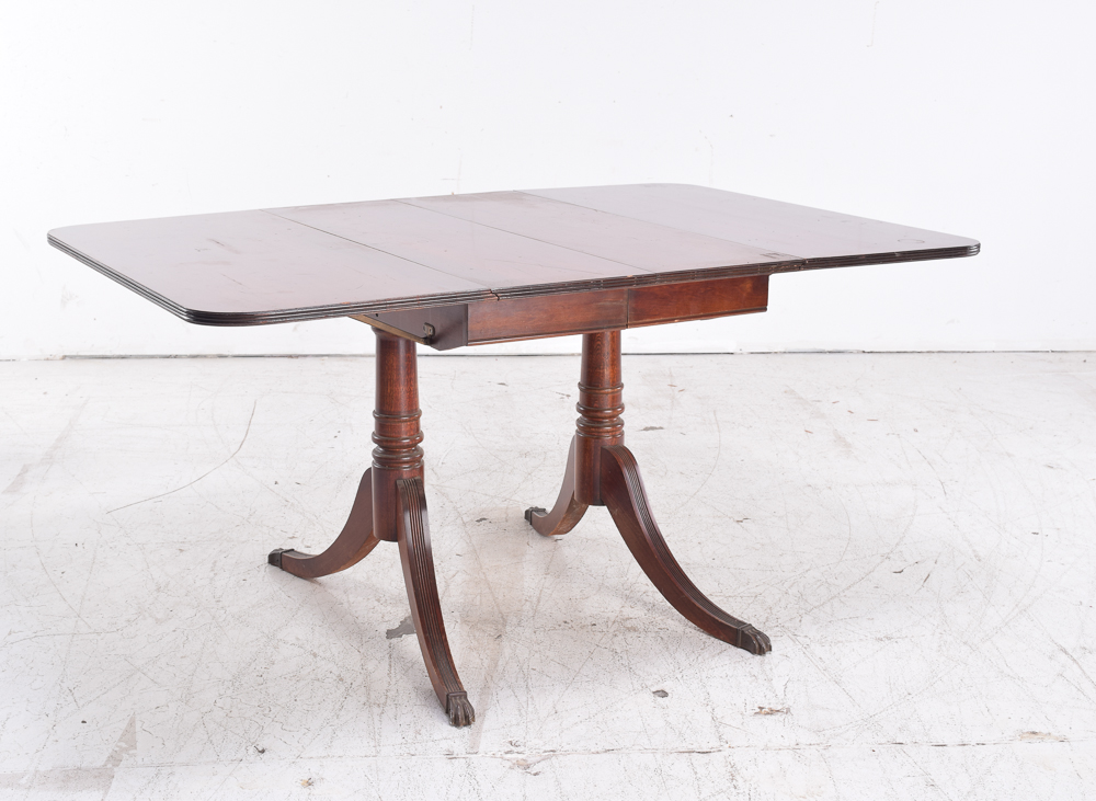 Duncan Phyfe Style Mahogany Dining Table and Six Chairs